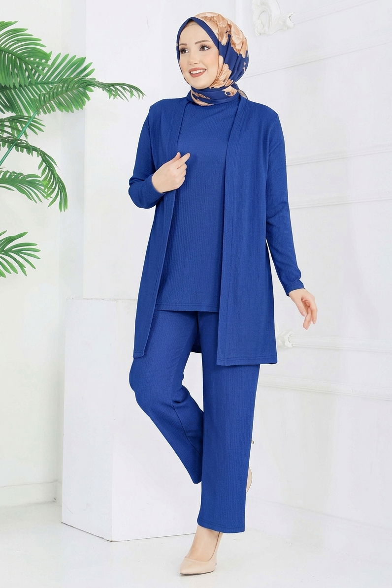 Bürümcük Üçlü Takım - 2070-INDIGO - 1