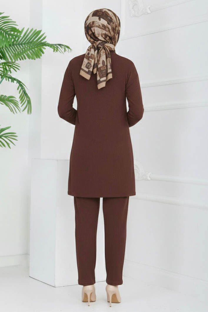 Bürümcük Üçlü Takım - 2070-KAHVE - 4