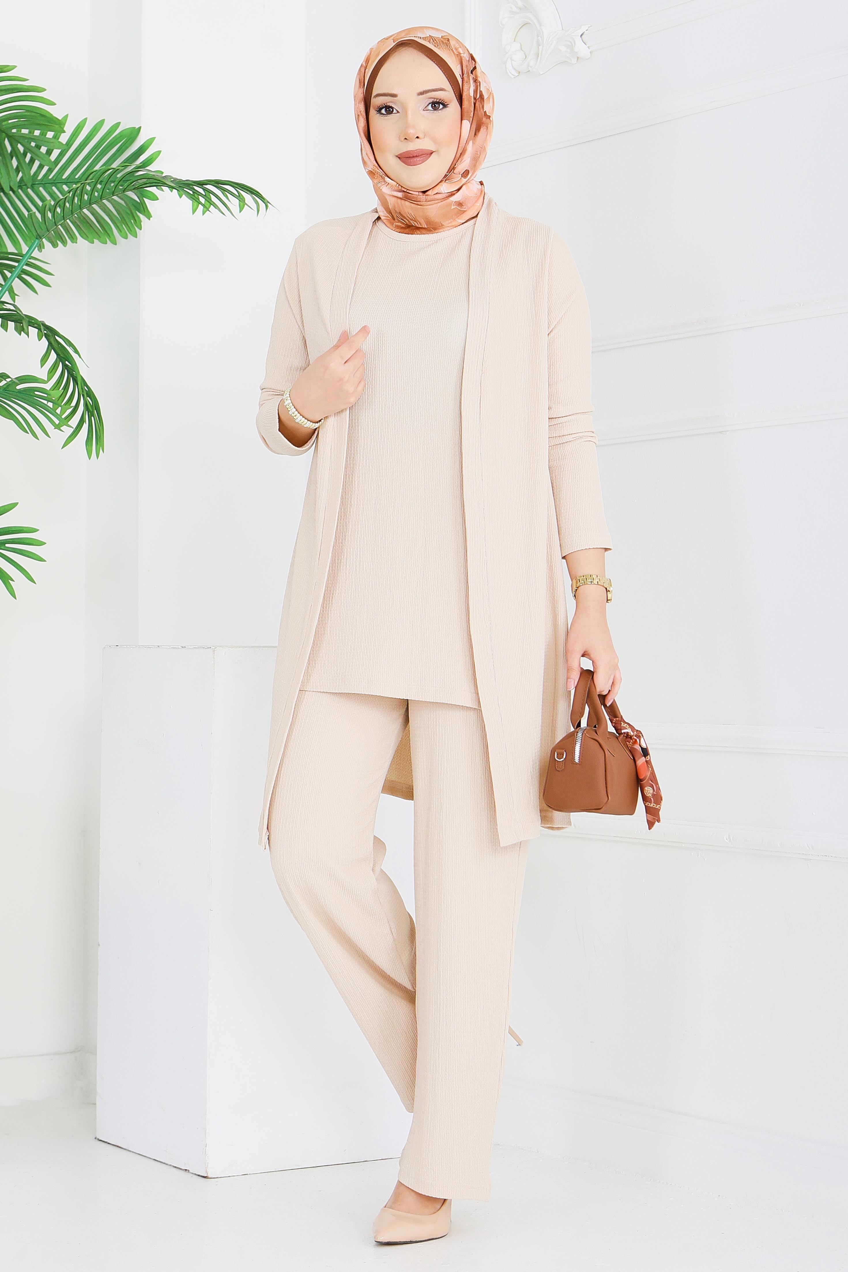 Bürümcük Üçlü Takım - 2070-KREM - 2