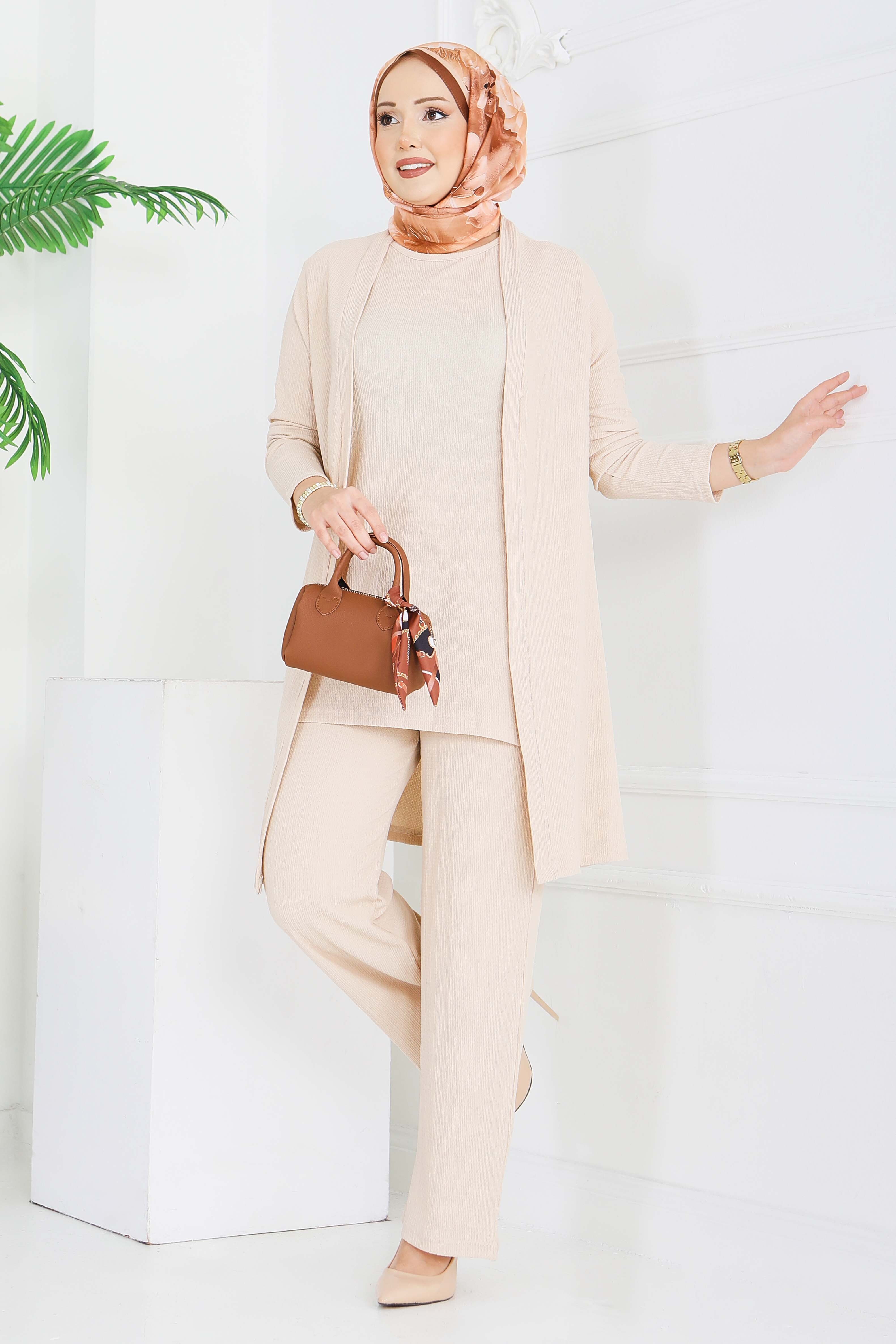 Bürümcük Üçlü Takım - 2070-KREM - 4