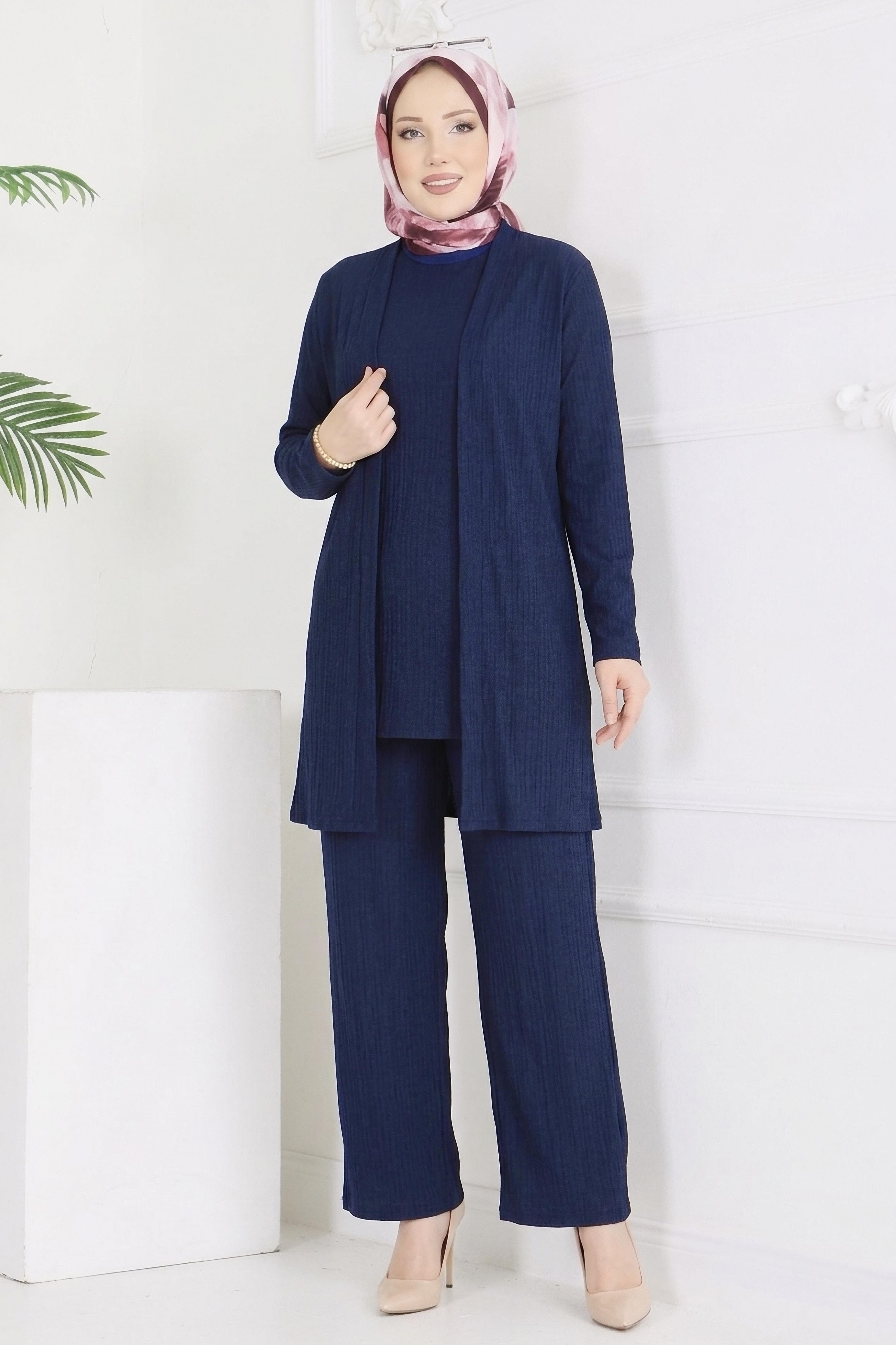 Bürümcük Üçlü Takım - 2070-LACIVERT - 1