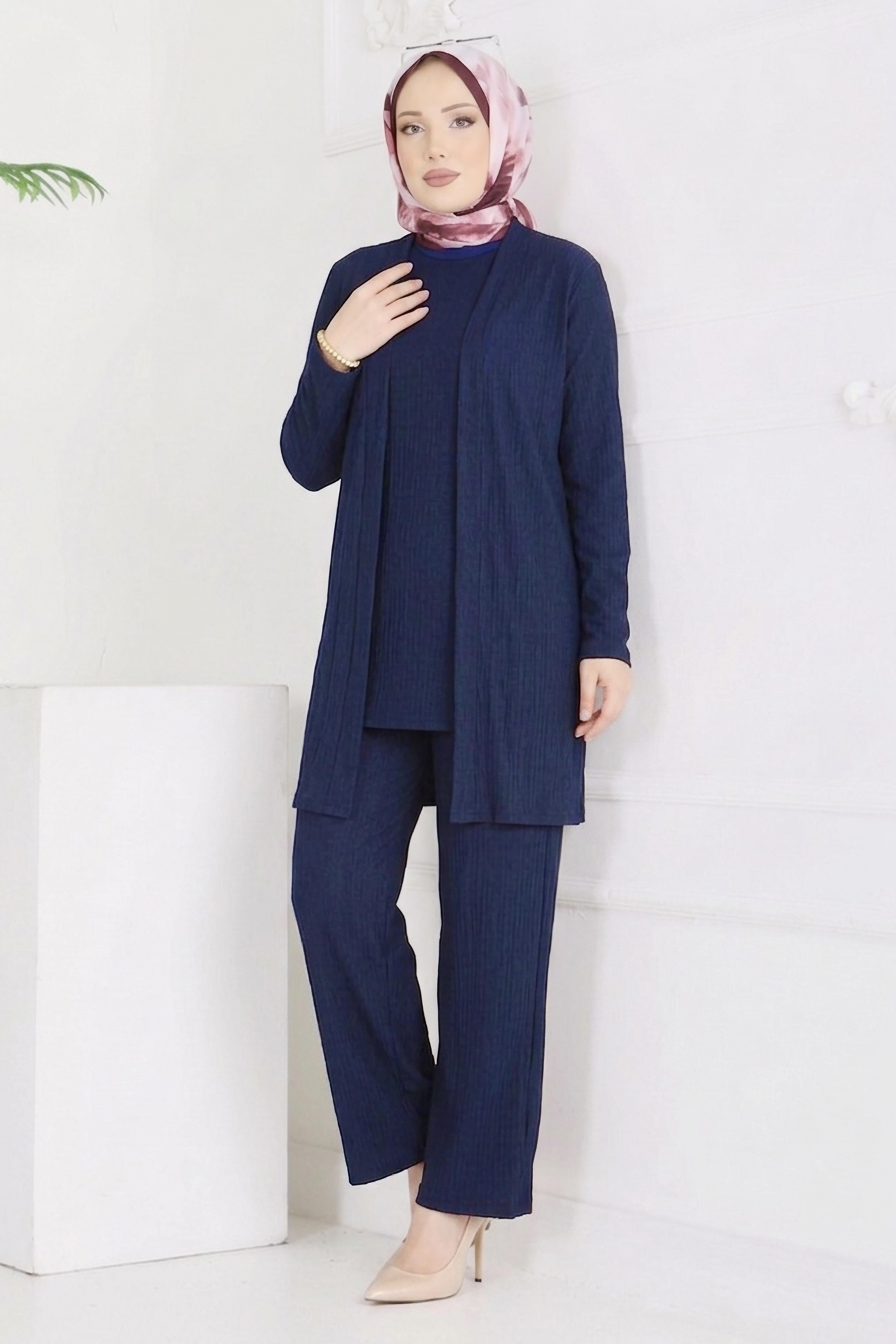 Bürümcük Üçlü Takım - 2070-LACIVERT - 3