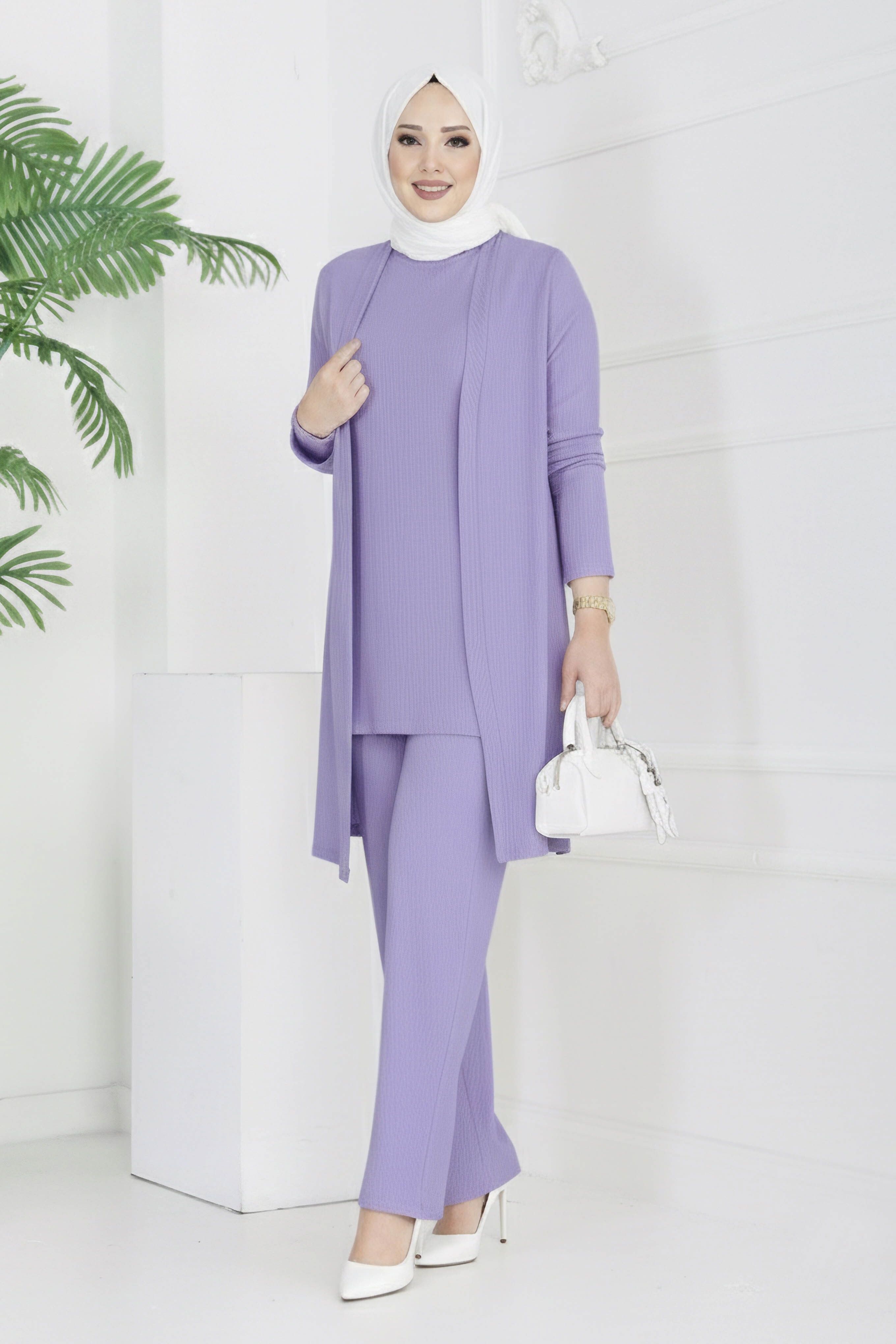 Bürümcük Üçlü Takım - 2070-LILA - 1