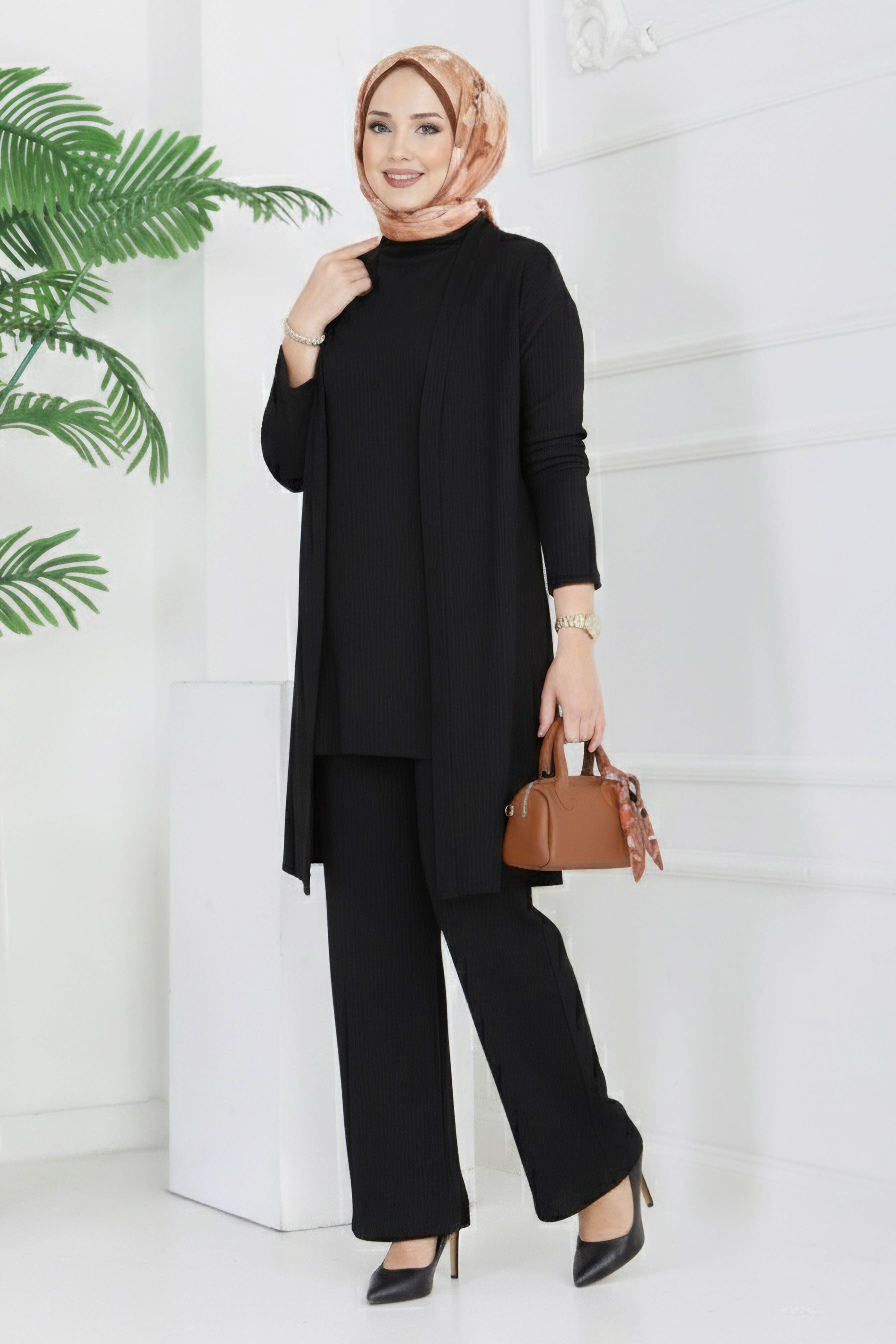 Bürümcük Üçlü Takım - 2070-SIYAH - 1