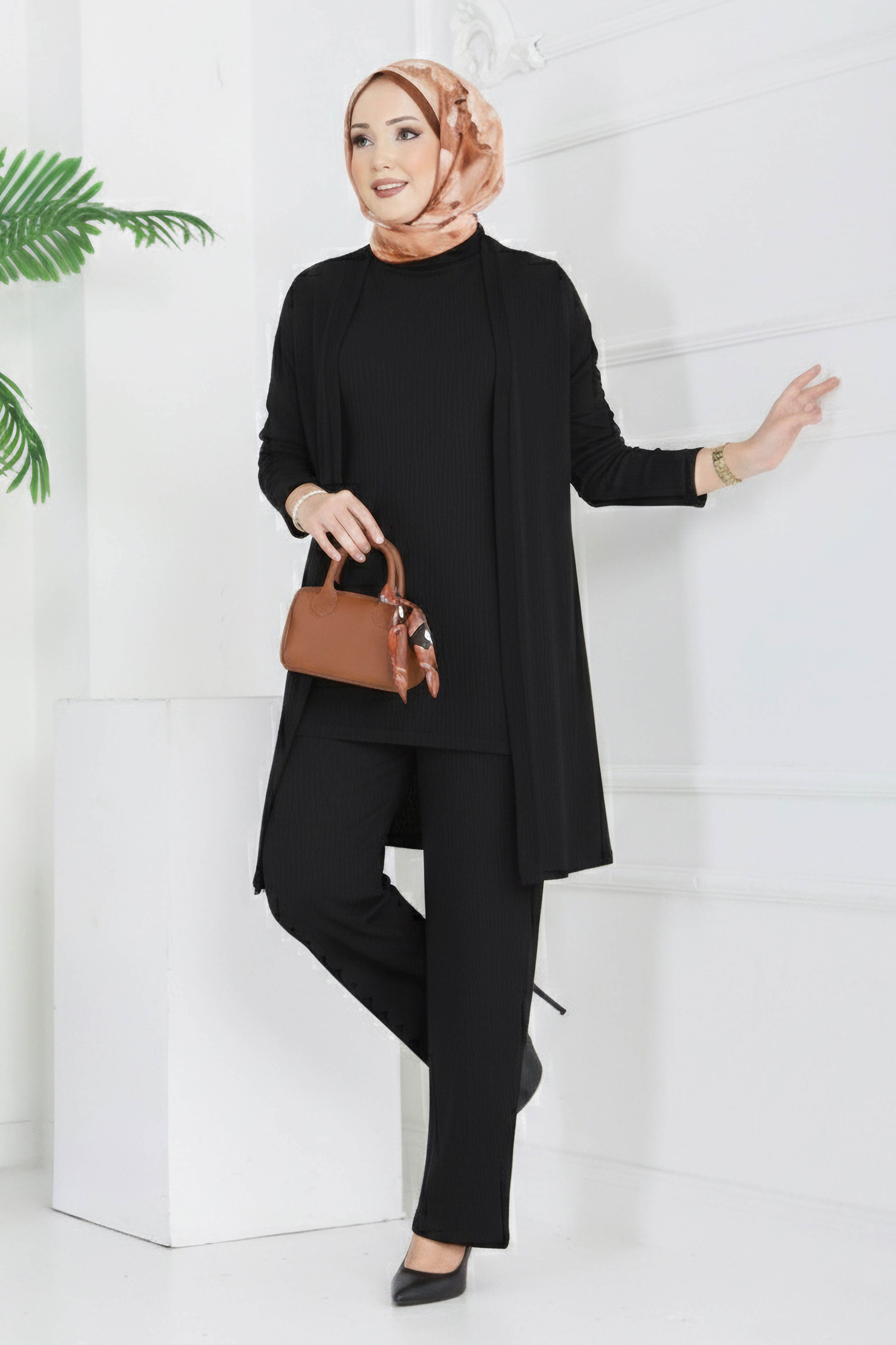 Bürümcük Üçlü Takım - 2070-SIYAH - 2