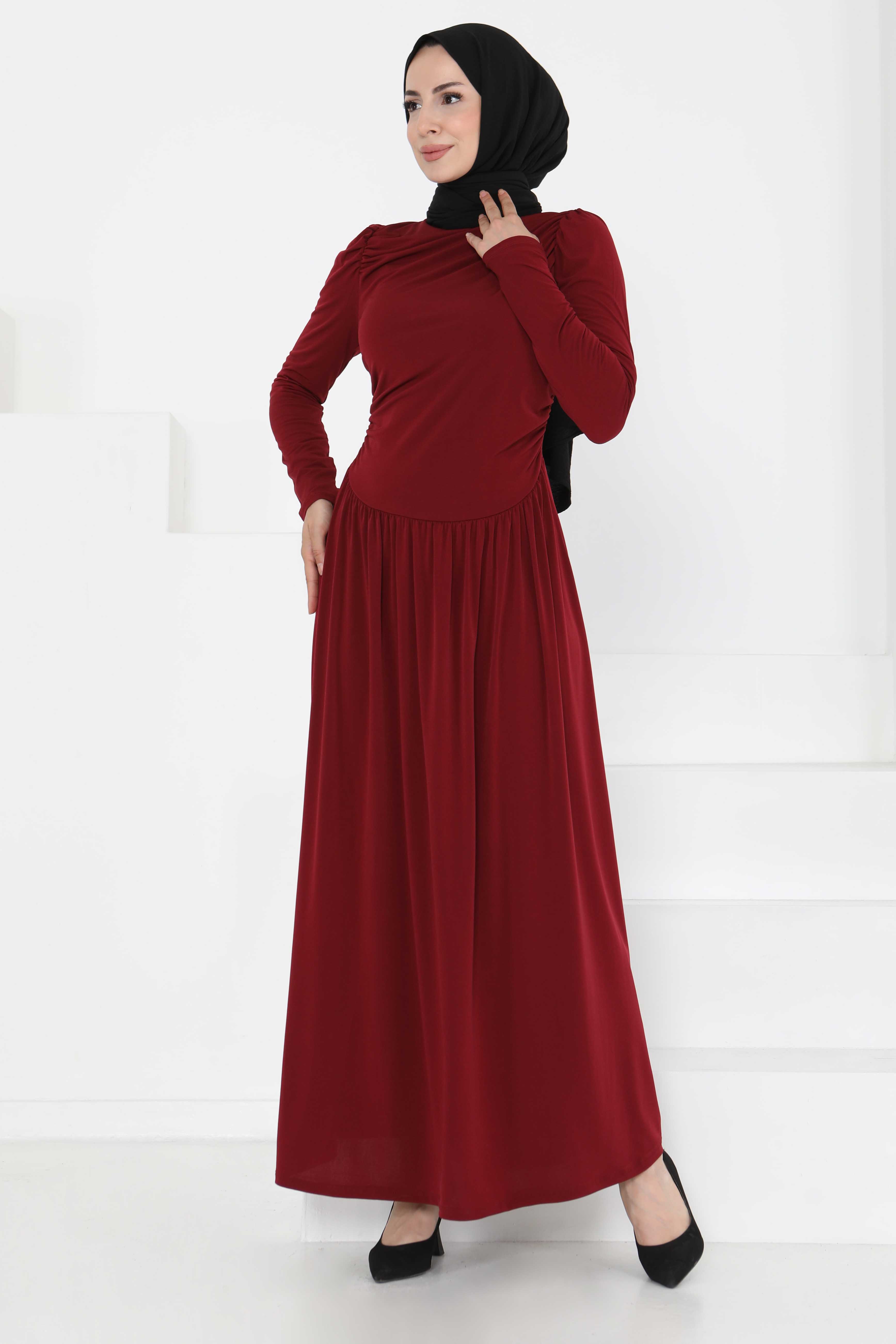 Büzgülü Elbise - 27254 - 2