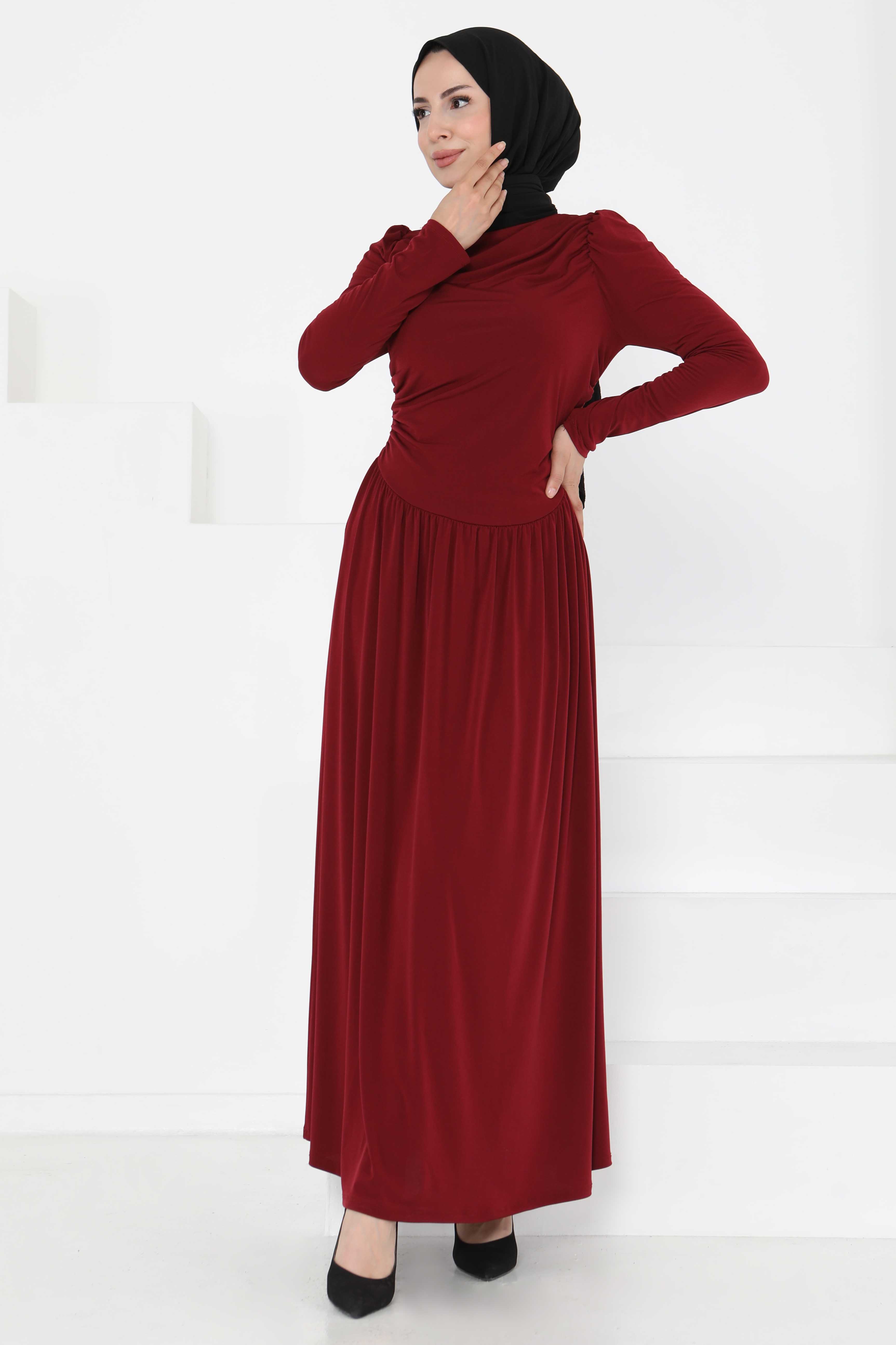 Büzgülü Elbise - 27254 - 5