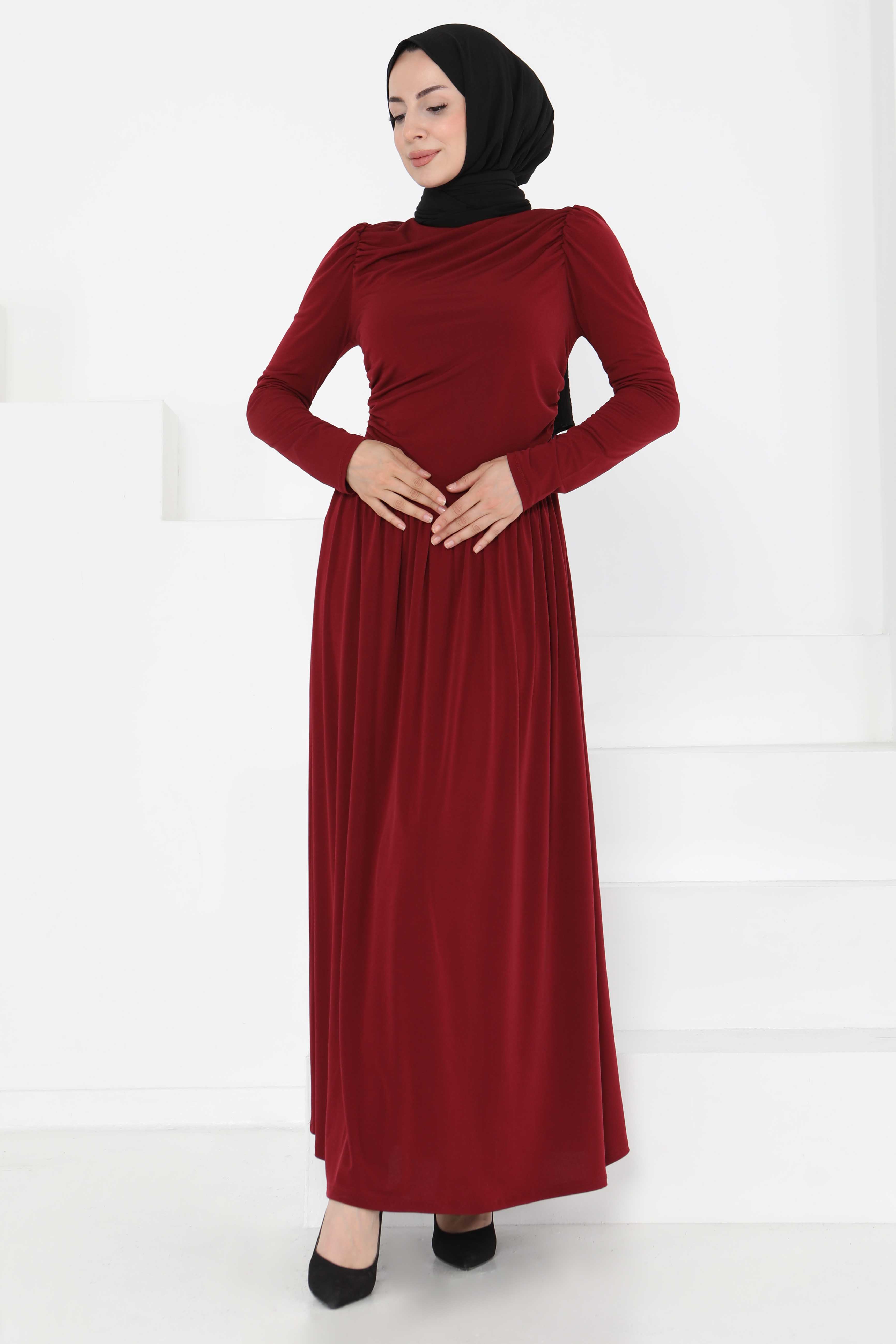 Büzgülü Elbise - 27254 - 6