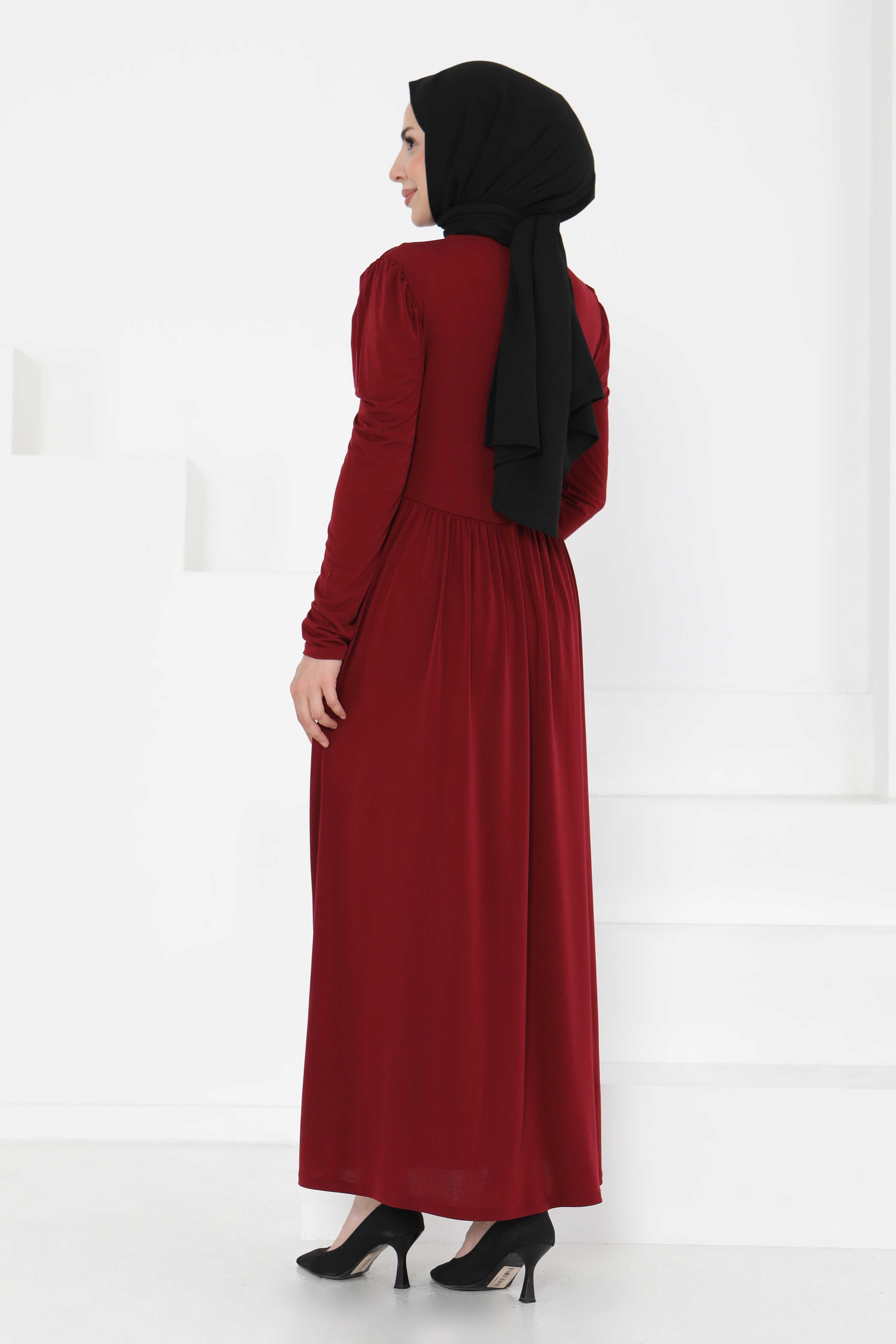 Büzgülü Elbise - 27254 - 7