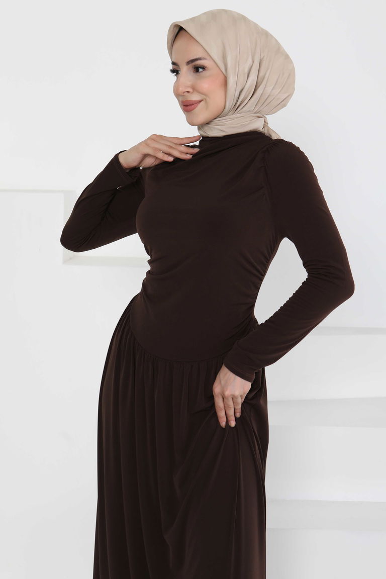 Büzgülü Elbise - 27254 - TOFİSA