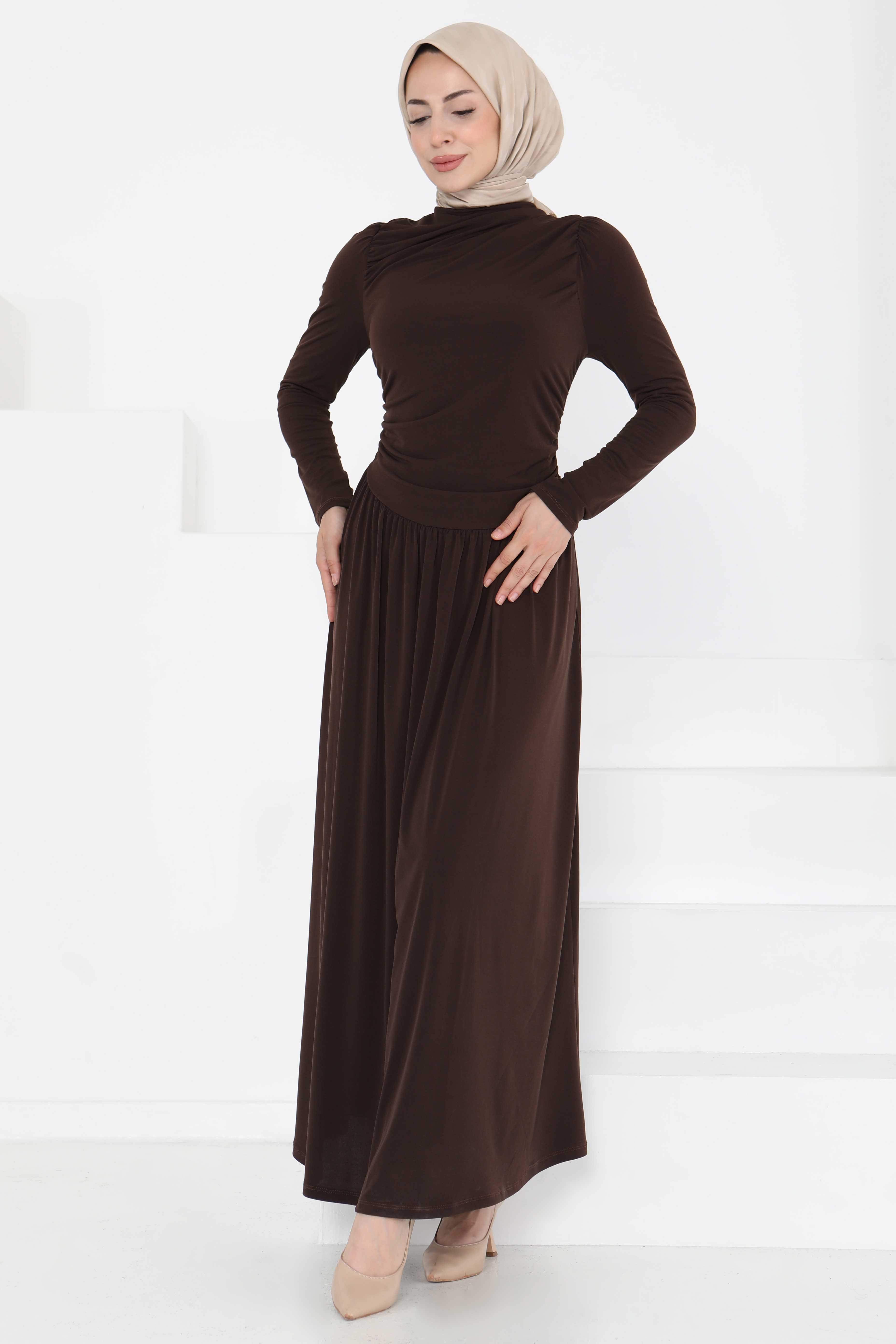 Büzgülü Elbise - 27254 - 8