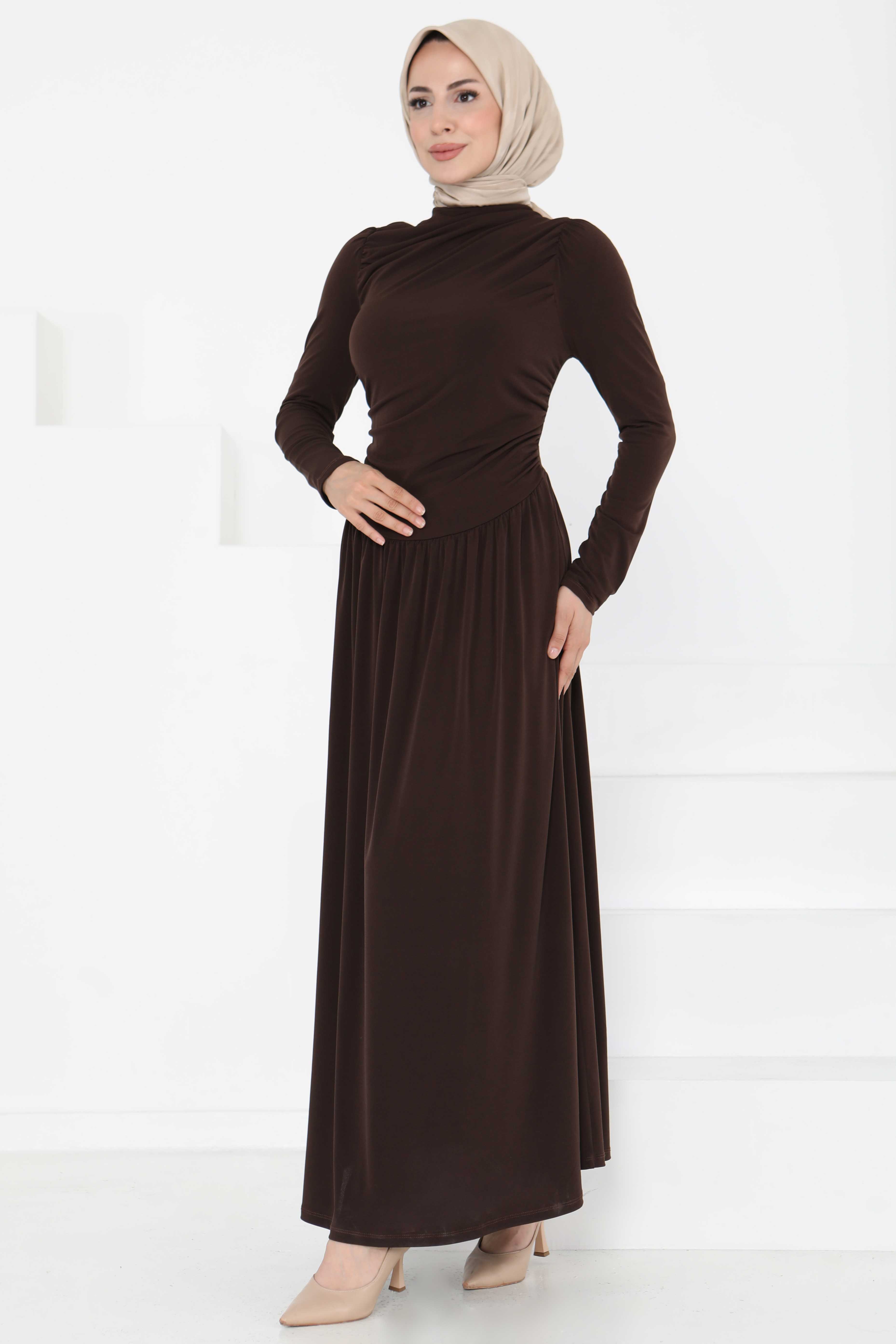 Büzgülü Elbise - 27254 - 5
