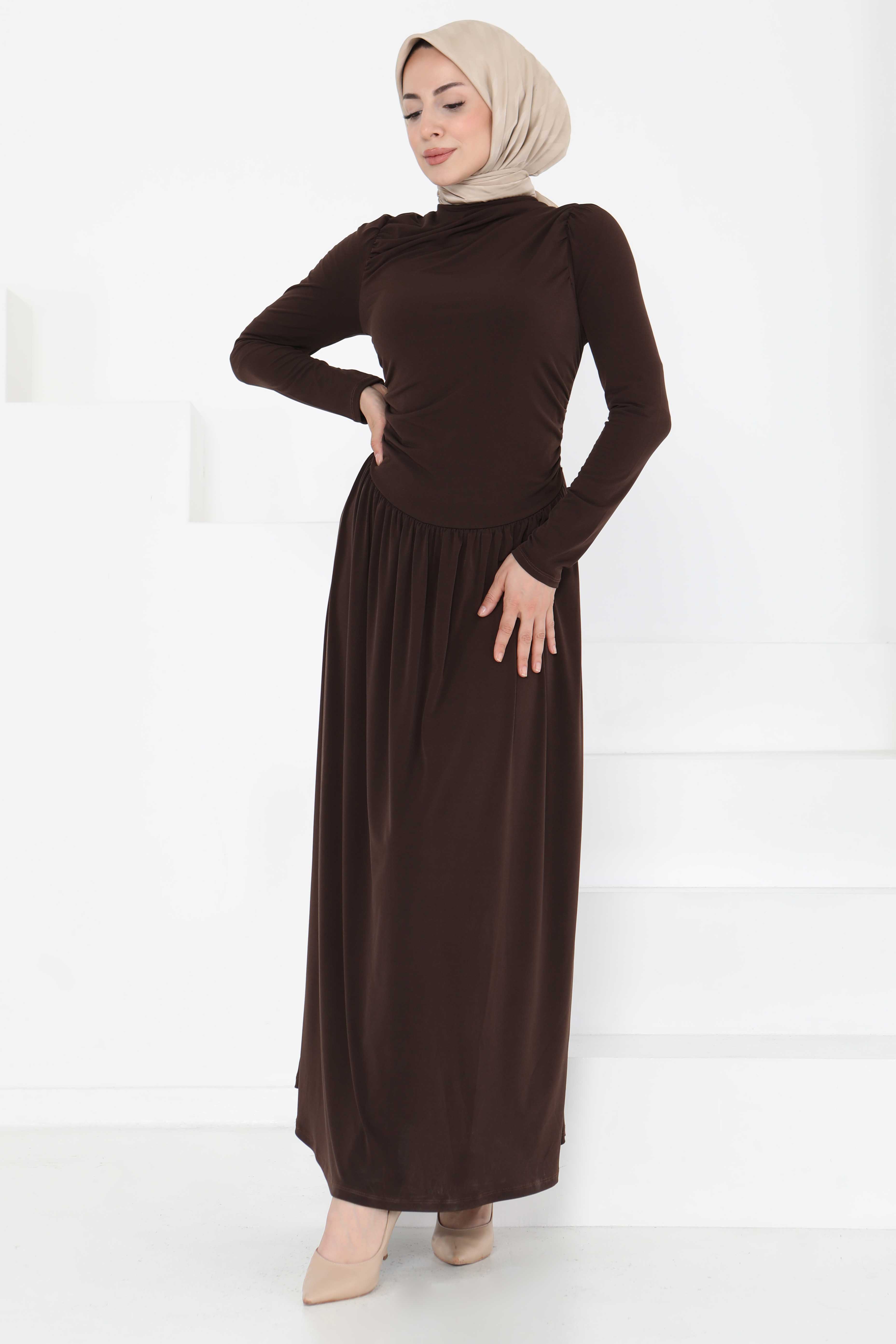 Büzgülü Elbise - 27254 - 6