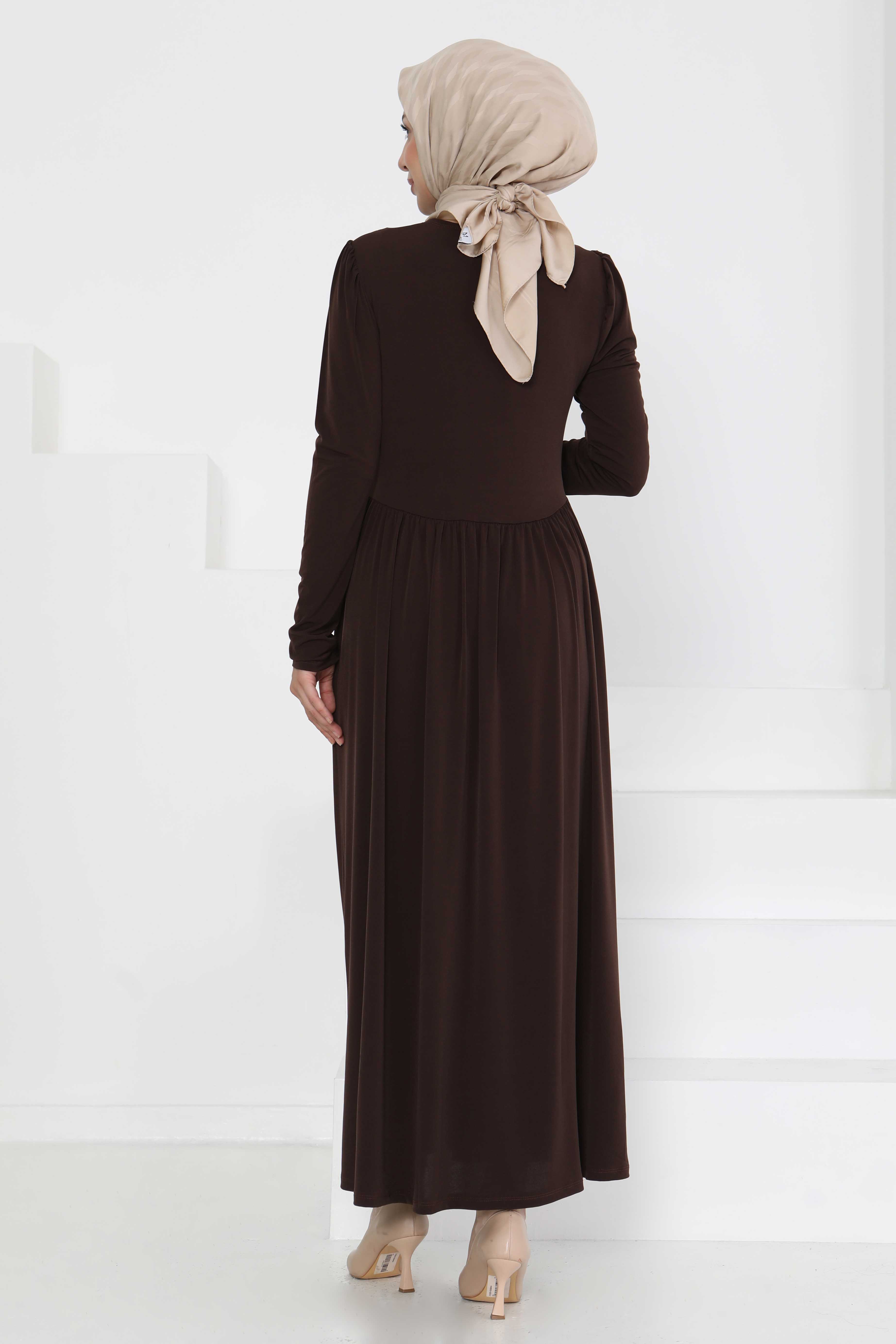 Büzgülü Elbise - 27254 - 7