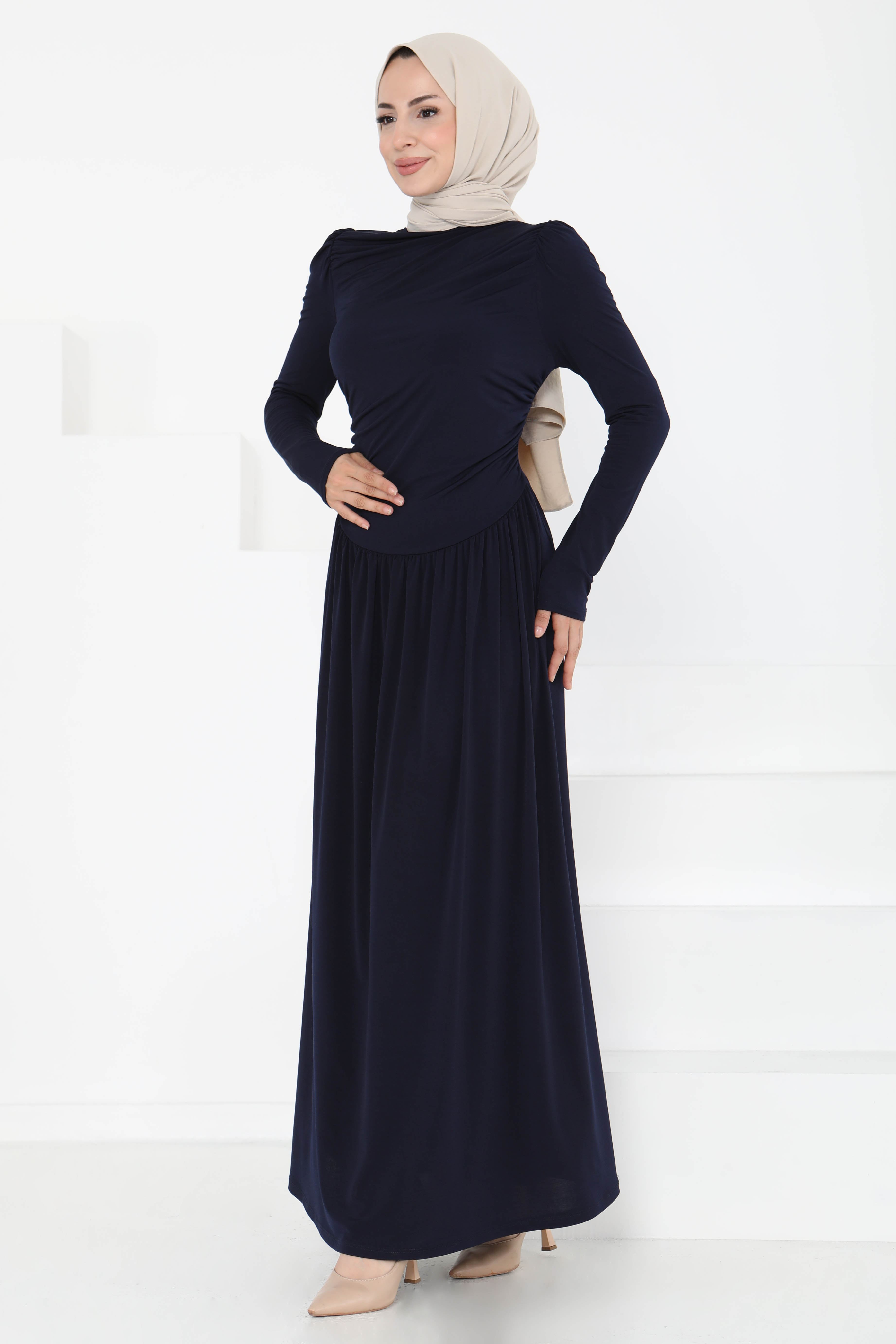 Büzgülü Elbise - 27254 - 2