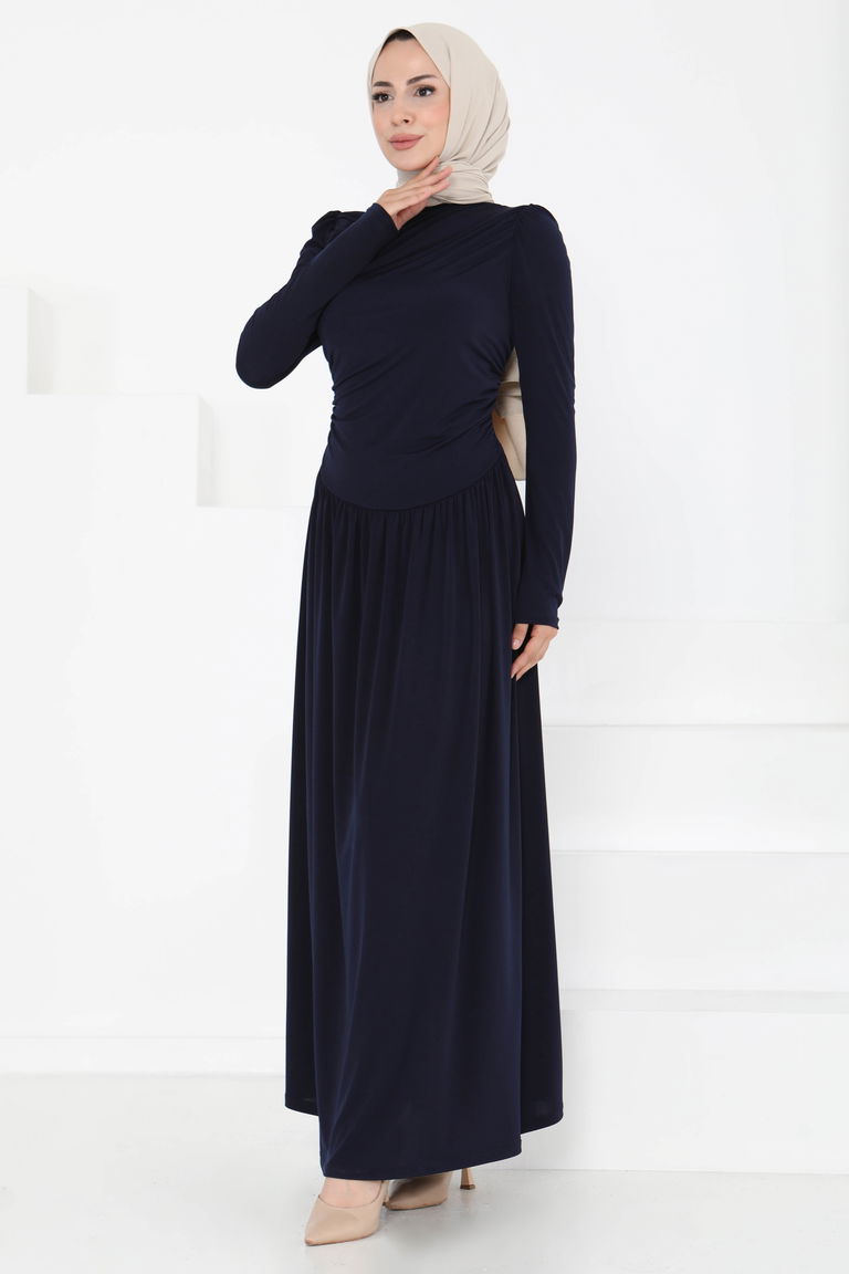 Büzgülü Elbise - 27254 - TOFİSA