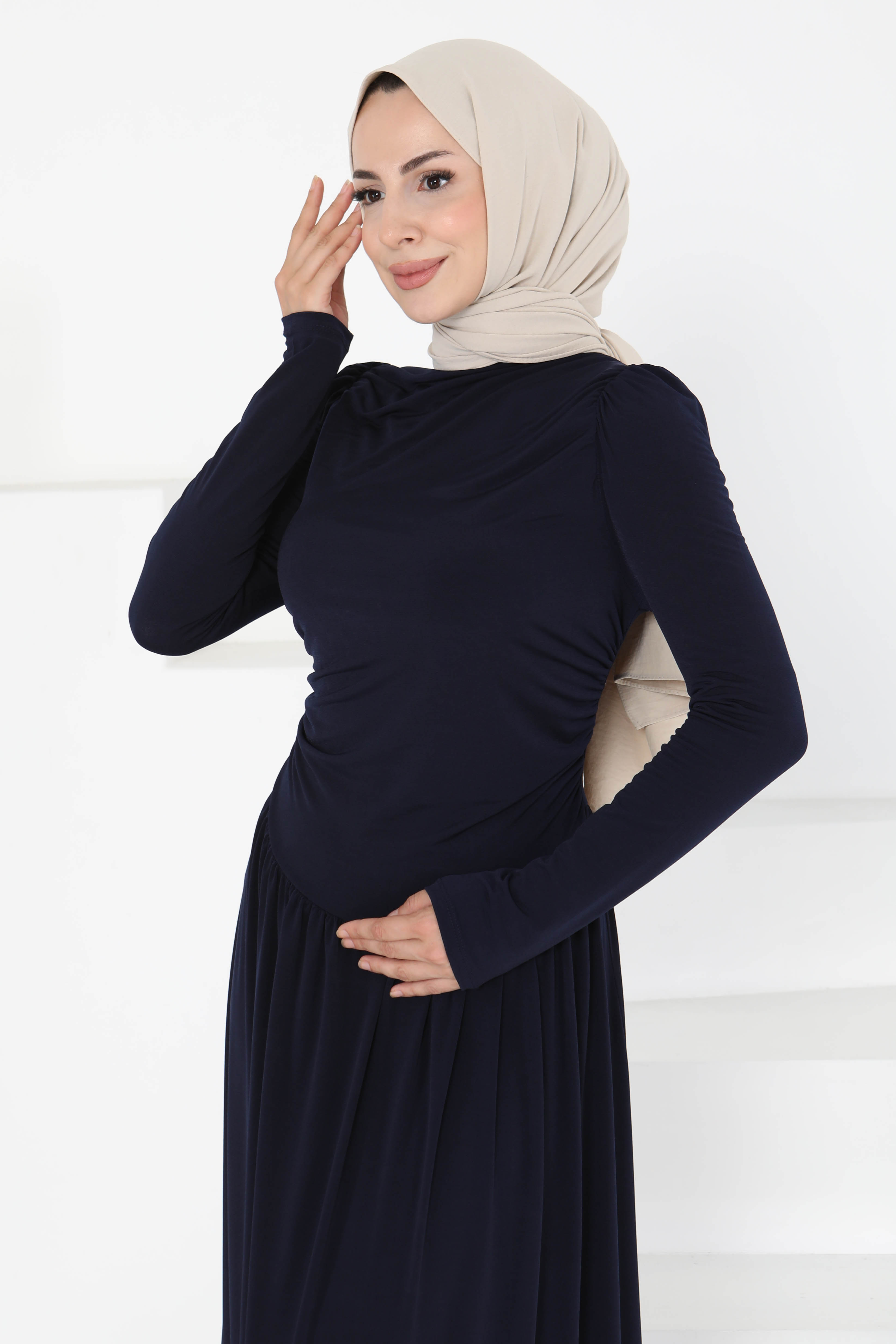 Büzgülü Elbise - 27254 - 7
