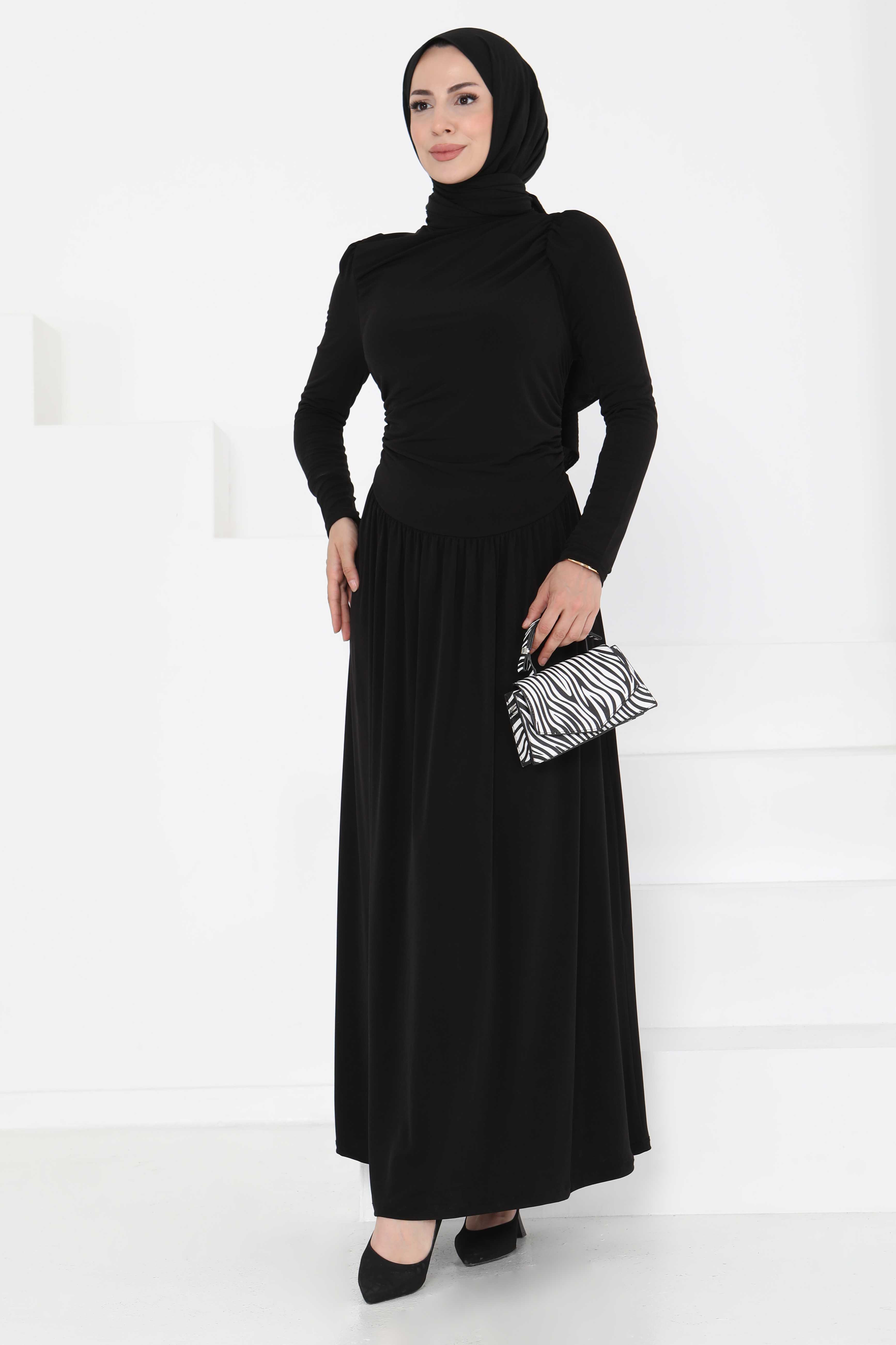 Büzgülü Elbise - 27254 - 2