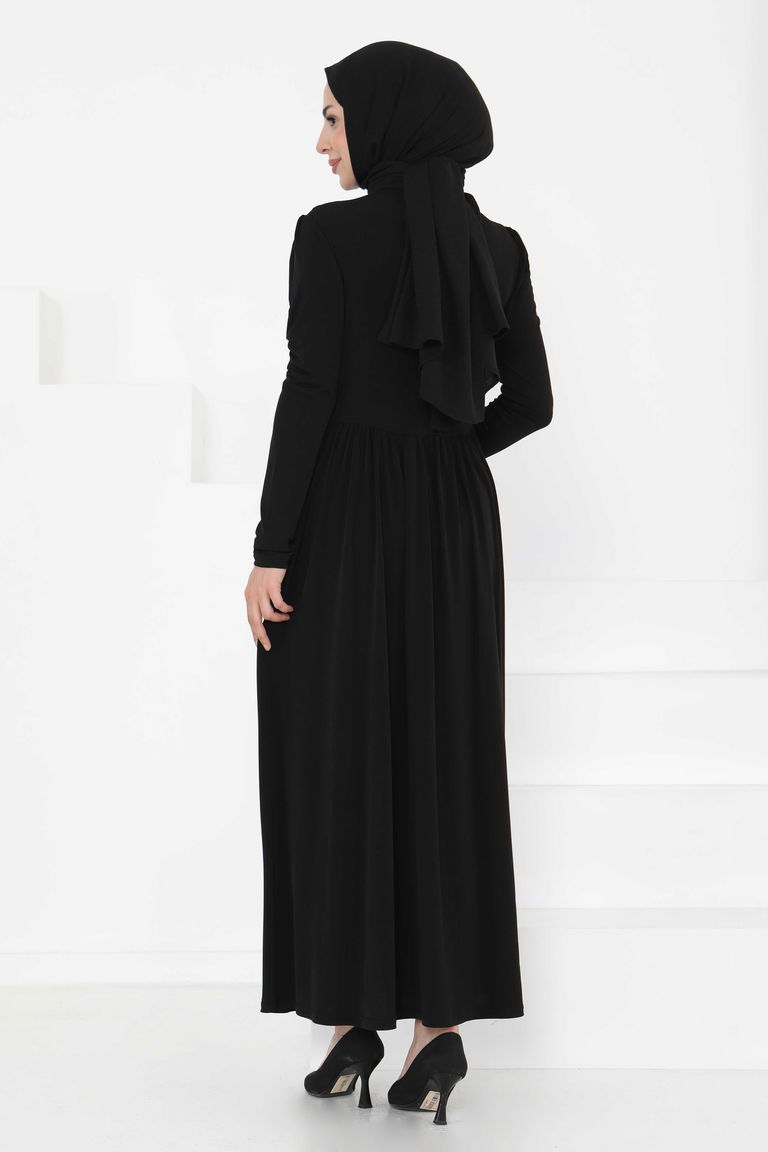 Büzgülü Elbise - 27254 - TOFİSA