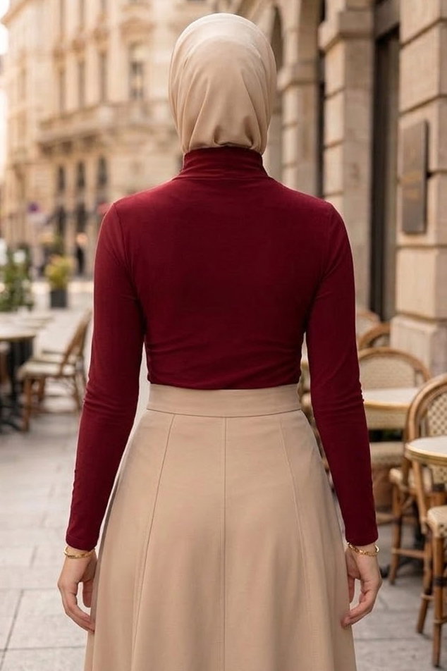 Büzgülü Sandy Bluz Bordo - 28885-BORDO - 4
