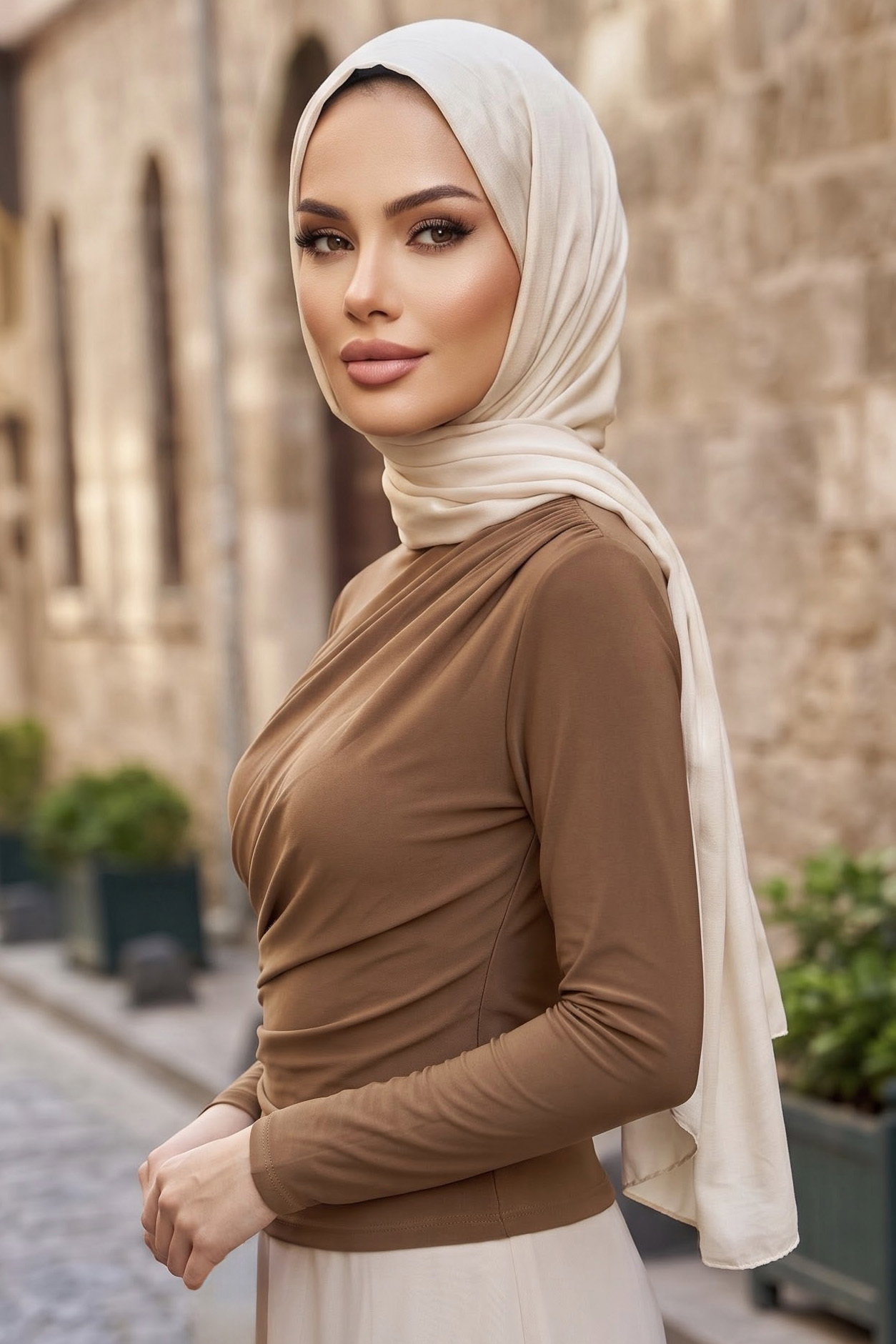 Büzgülü Sandy Bluz Vizon - 28885-VIZON - 3