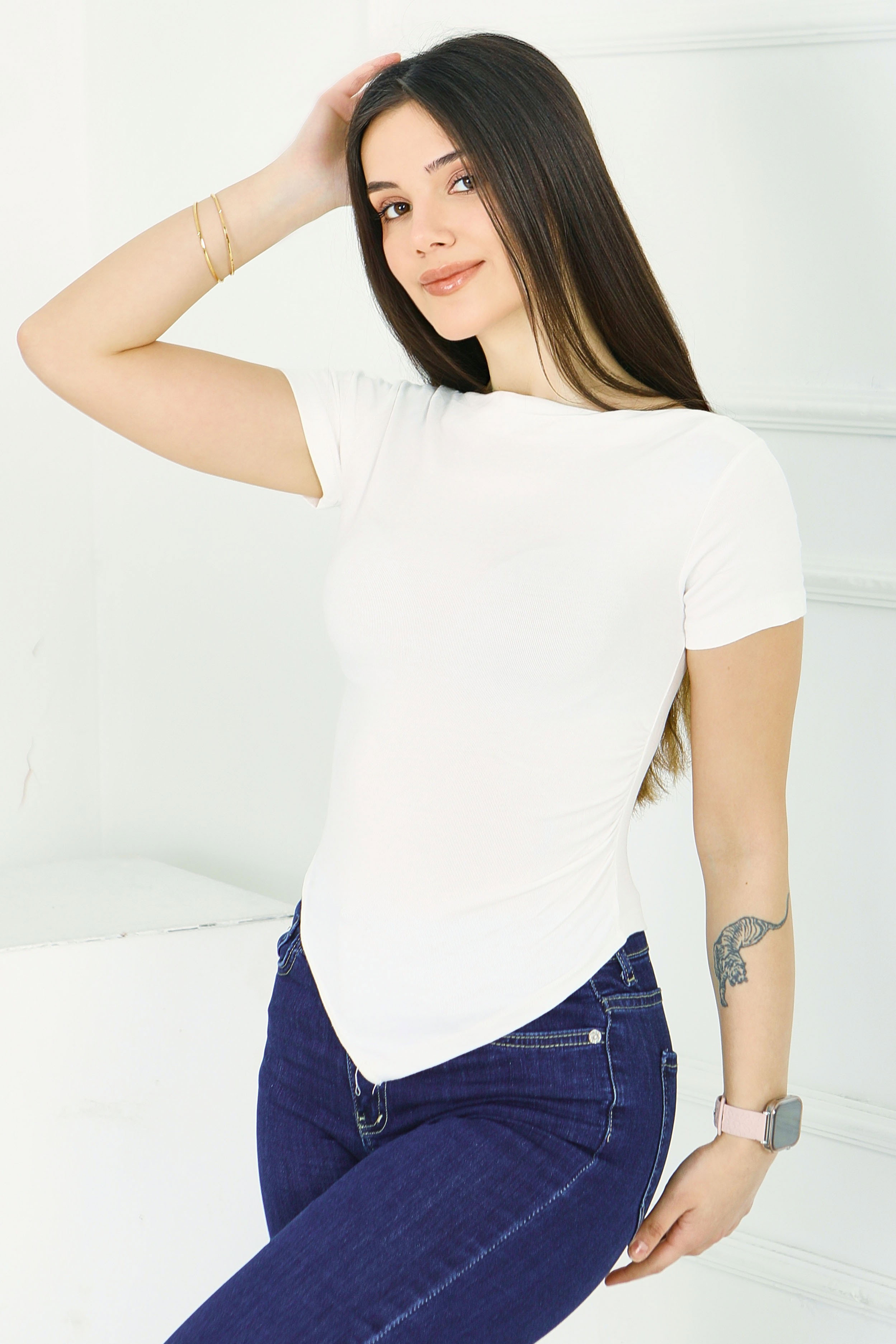 Buzzy Asimetrik Bady - 28413-BEYAZ - 2