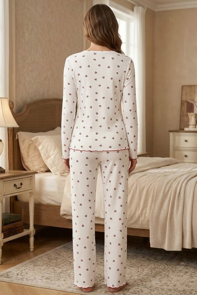 Cares Uzun Kollu Fiyoklu Pijama Takımı Kirmizi - 29093-KIRMIZI - 2