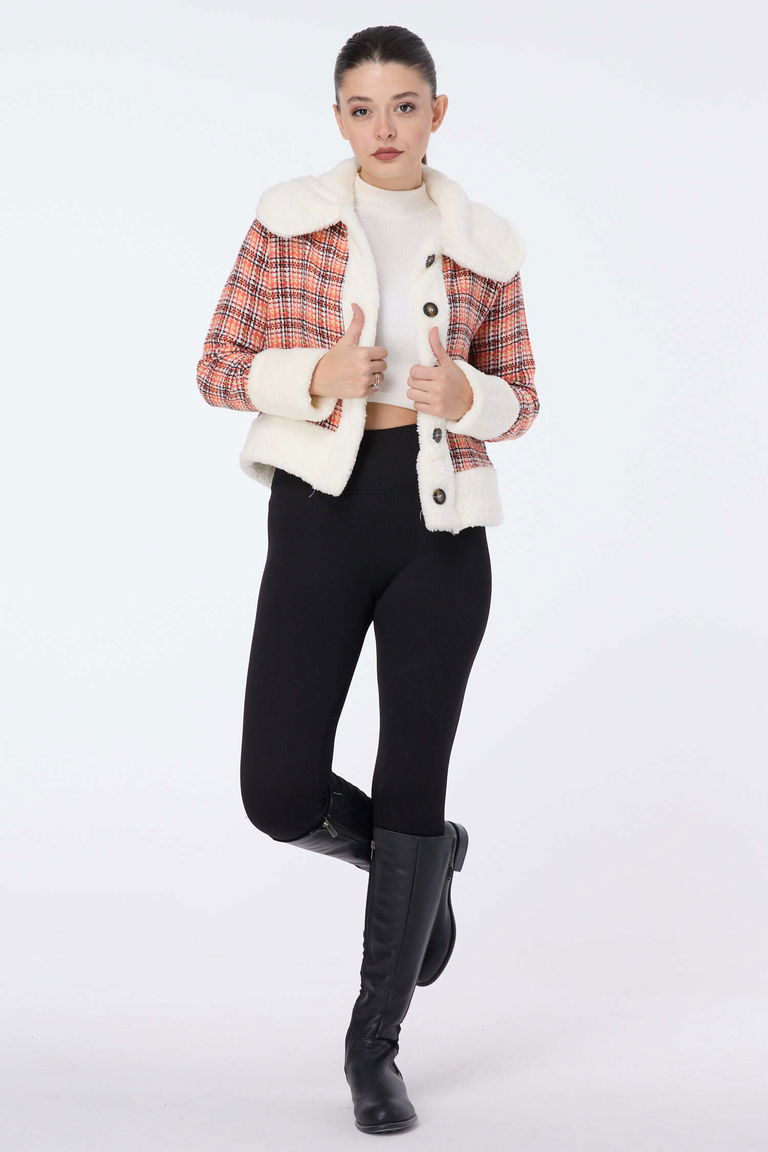 Ceket - 27743-ORANJ - TOFİSA