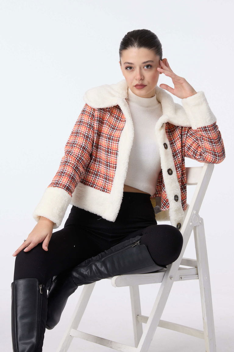 Ceket - 27743-ORANJ - TOFİSA