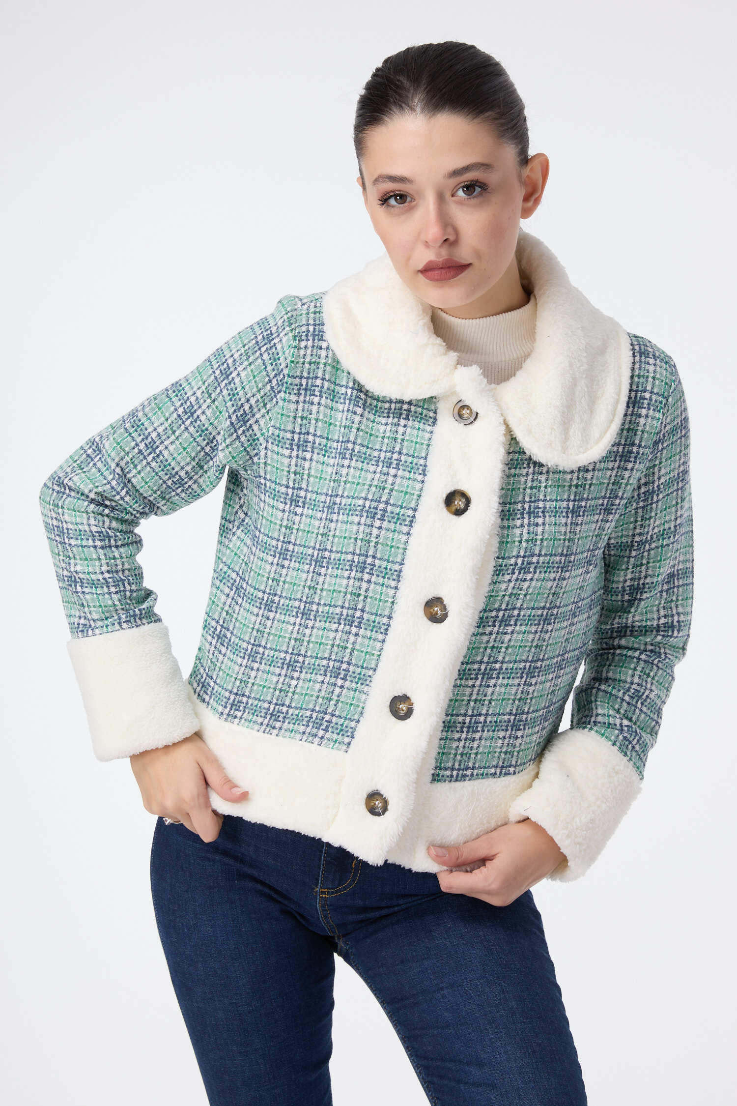 Ceket - 27743-YESIL - 2