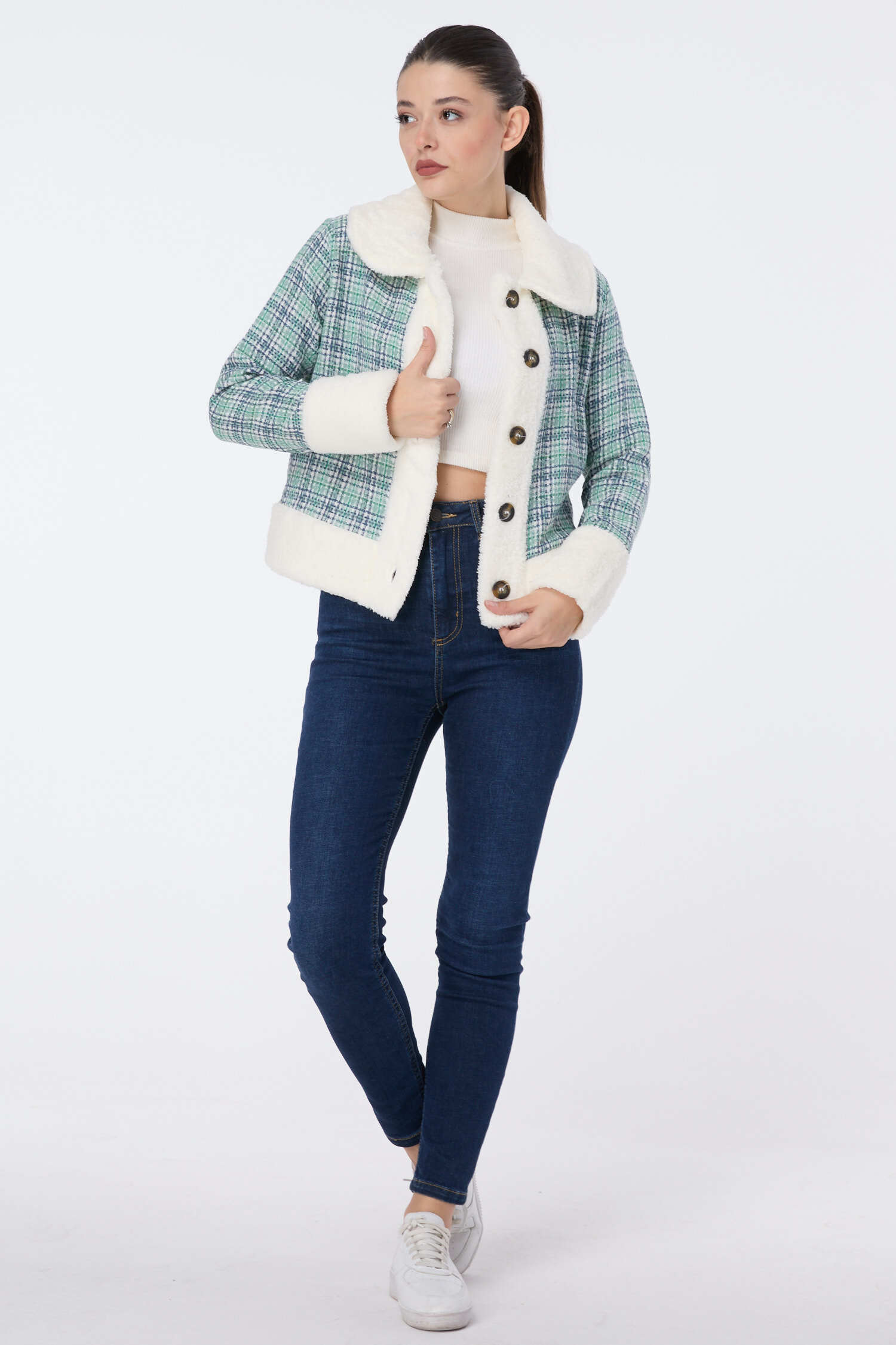 Ceket - 27743-YESIL - 3