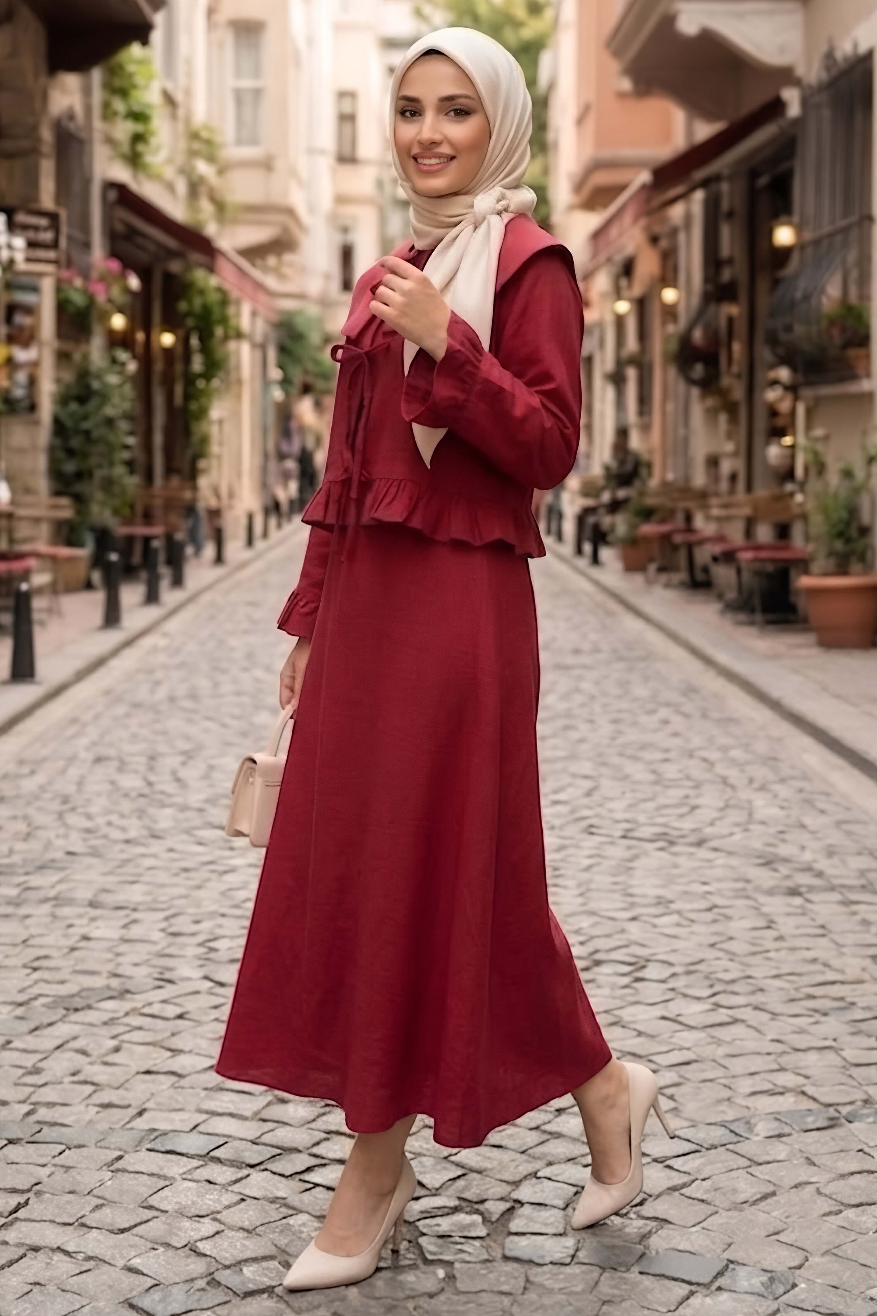 Ceket Etek İkili Takım Bordo - 28868-BORDO - 3
