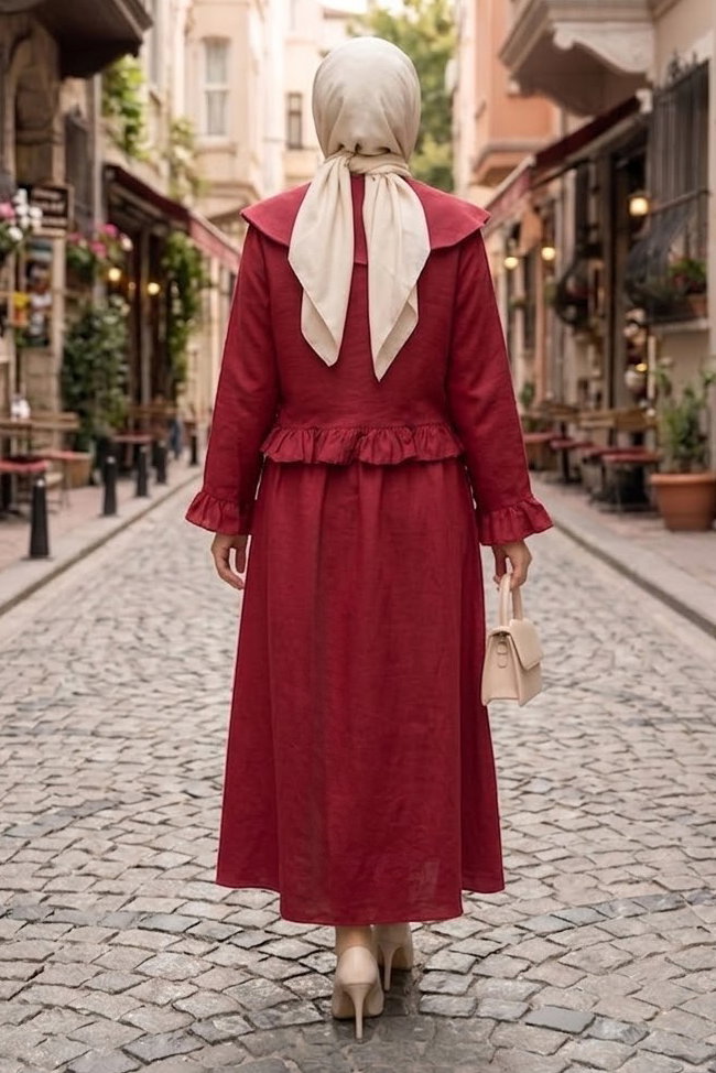 Ceket Etek İkili Takım Bordo - 28868-BORDO - 4