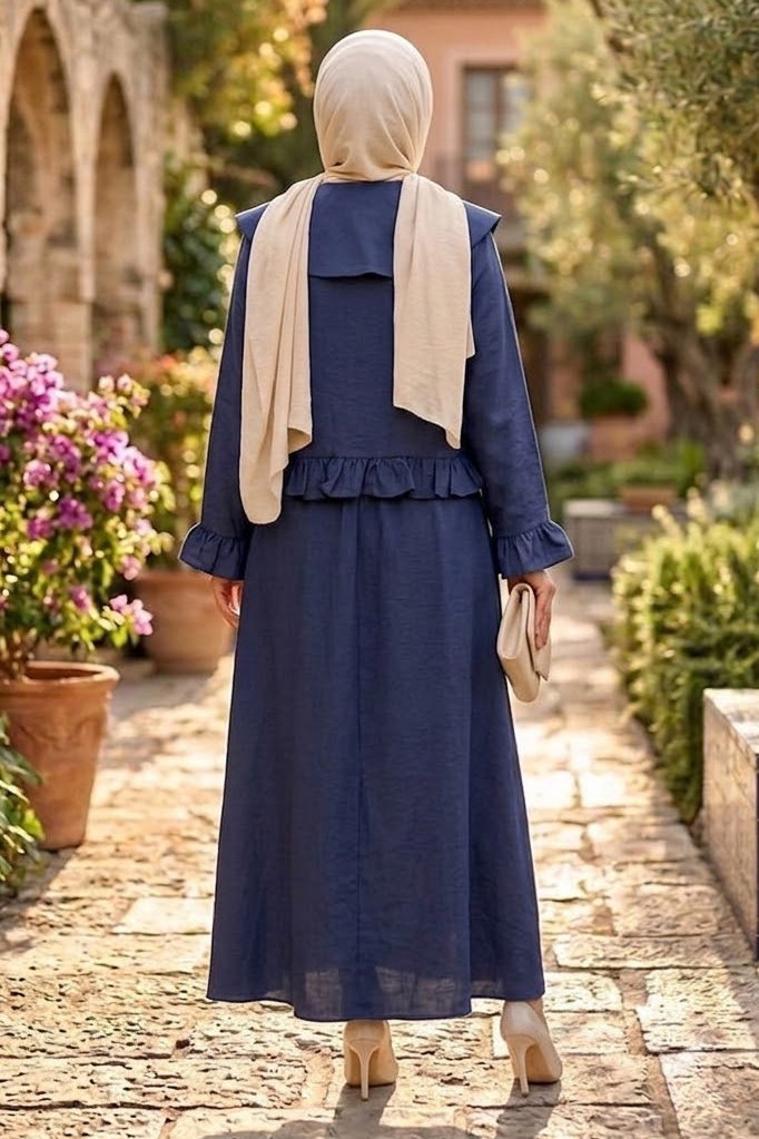 Ceket Etek İkili Takım Indigo - 28868-INDIGO - 4