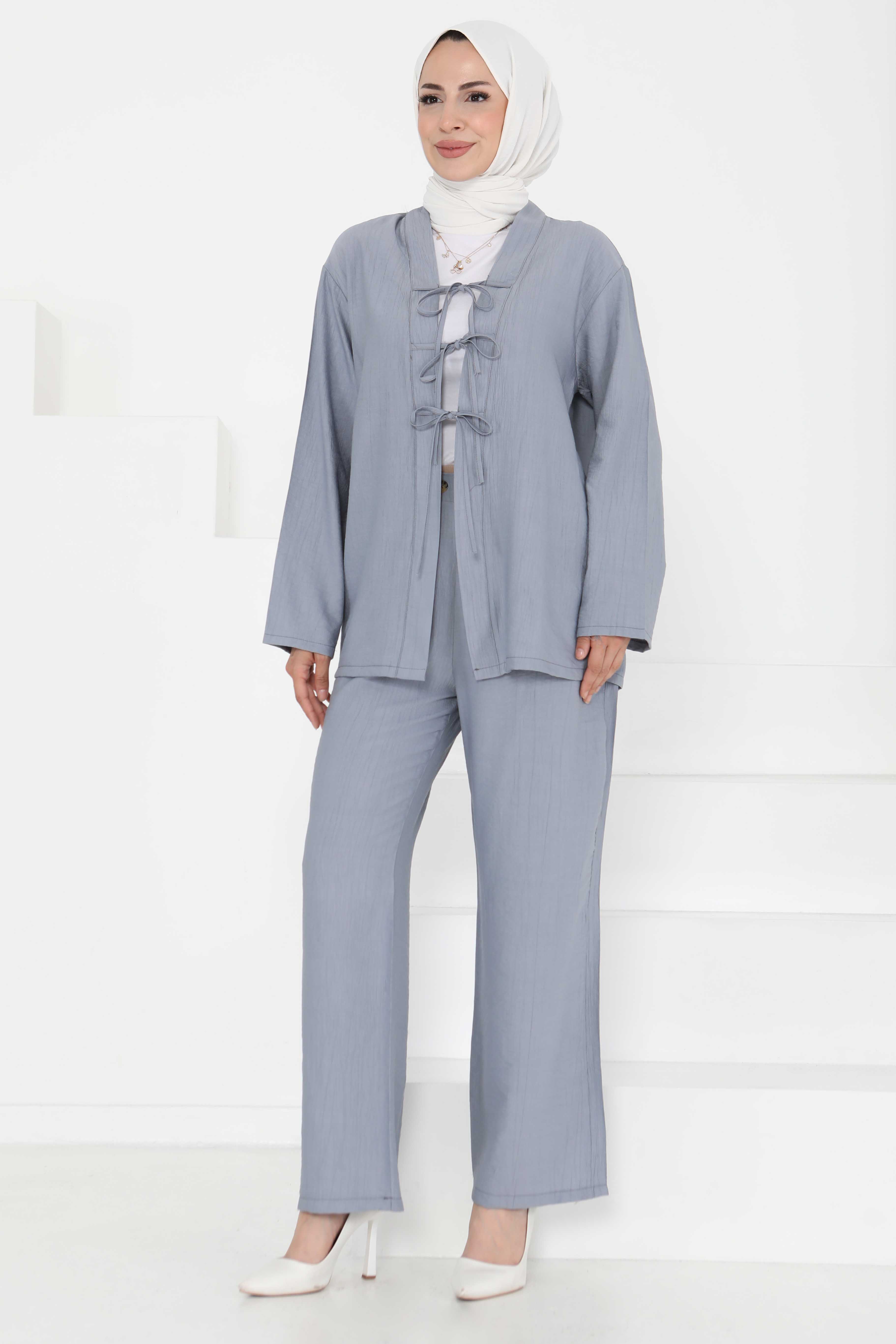 Ceket Pantolon Takım Gri - 27257 - 3