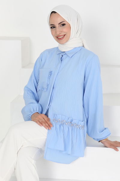 Cep Taş Detaylı Tunik - 27193 