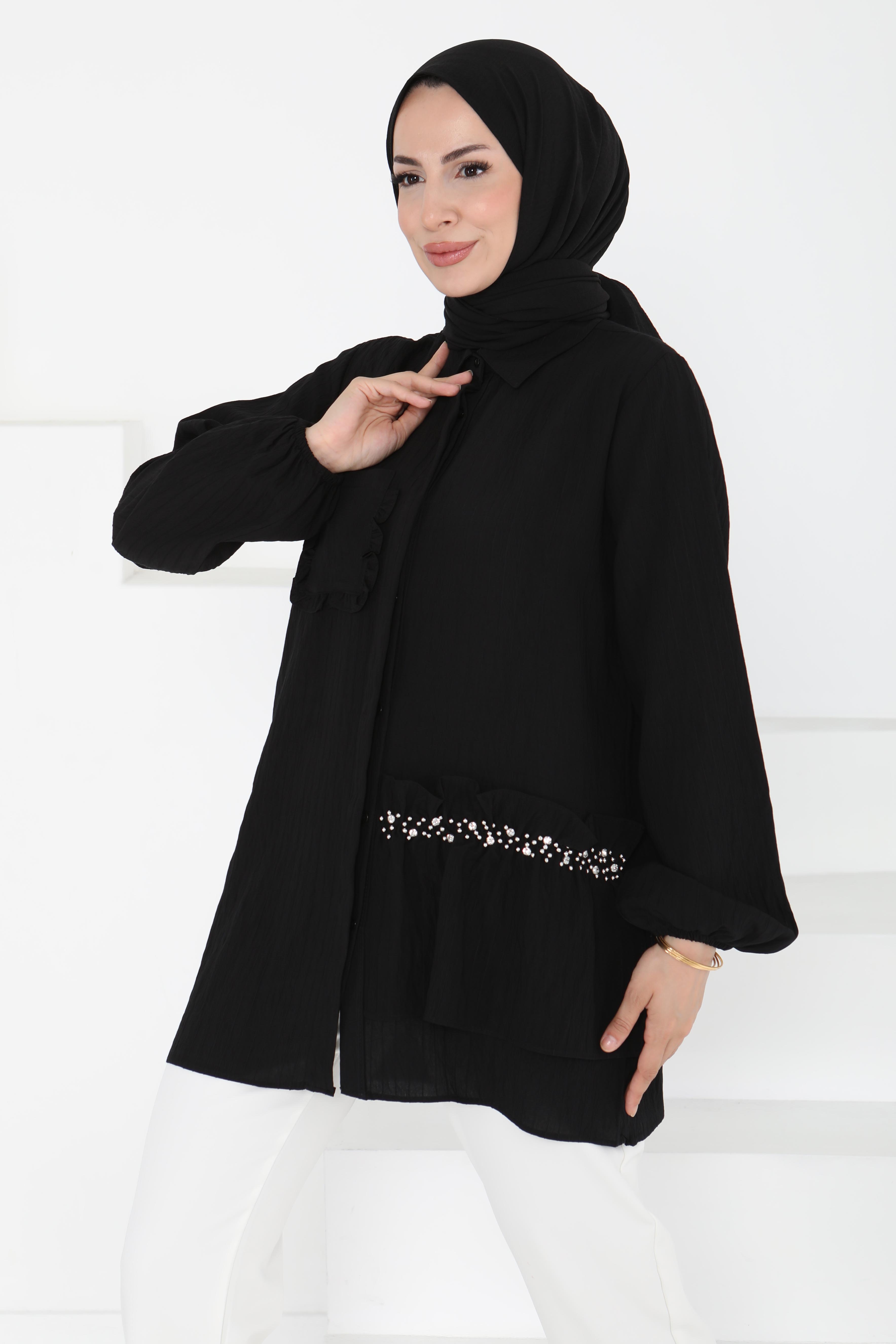 Cep Taş Detaylı Tunik - 27193 - 1