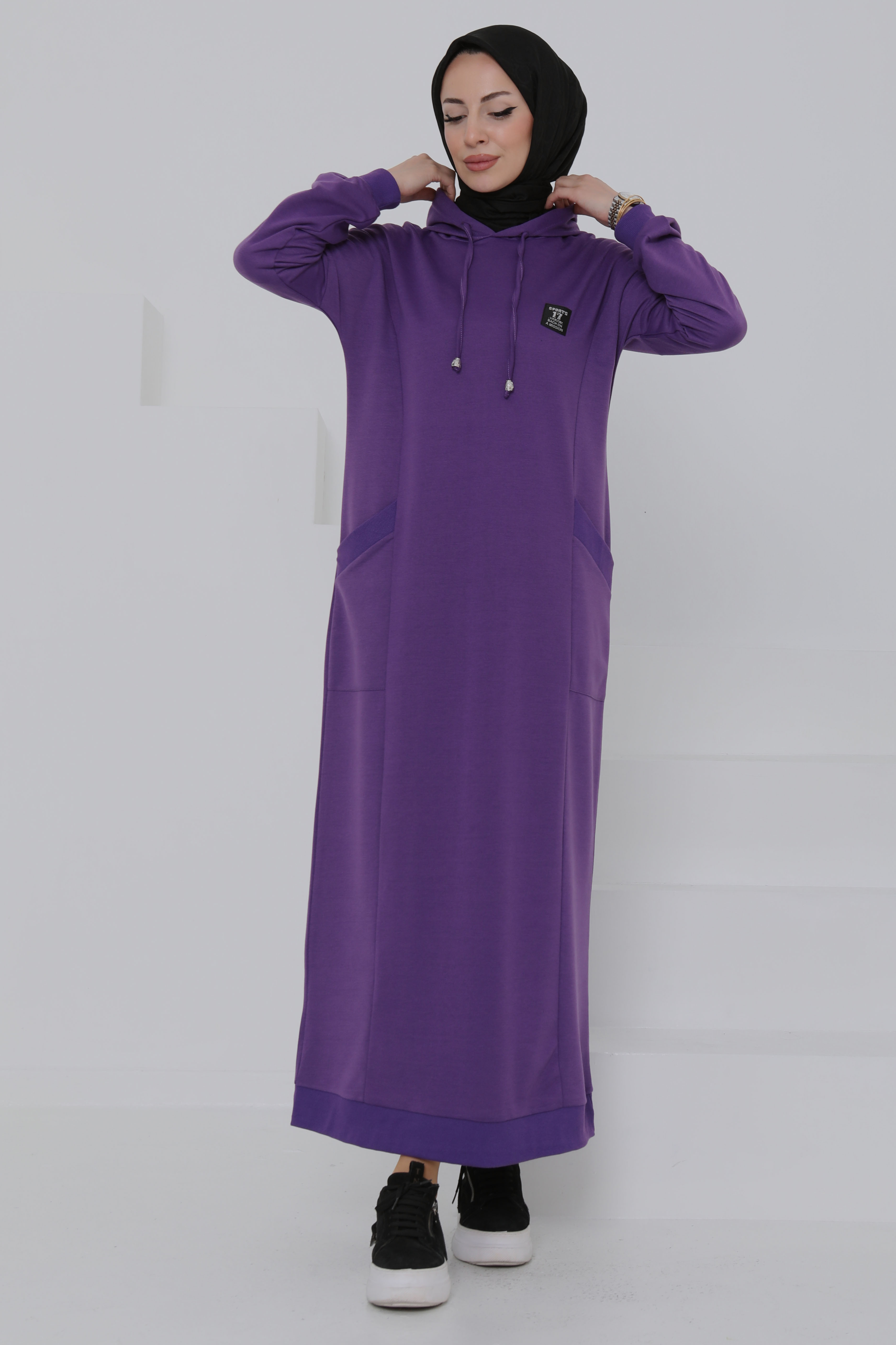 Cepli Armalı Elbise Mor - 27048 - 9