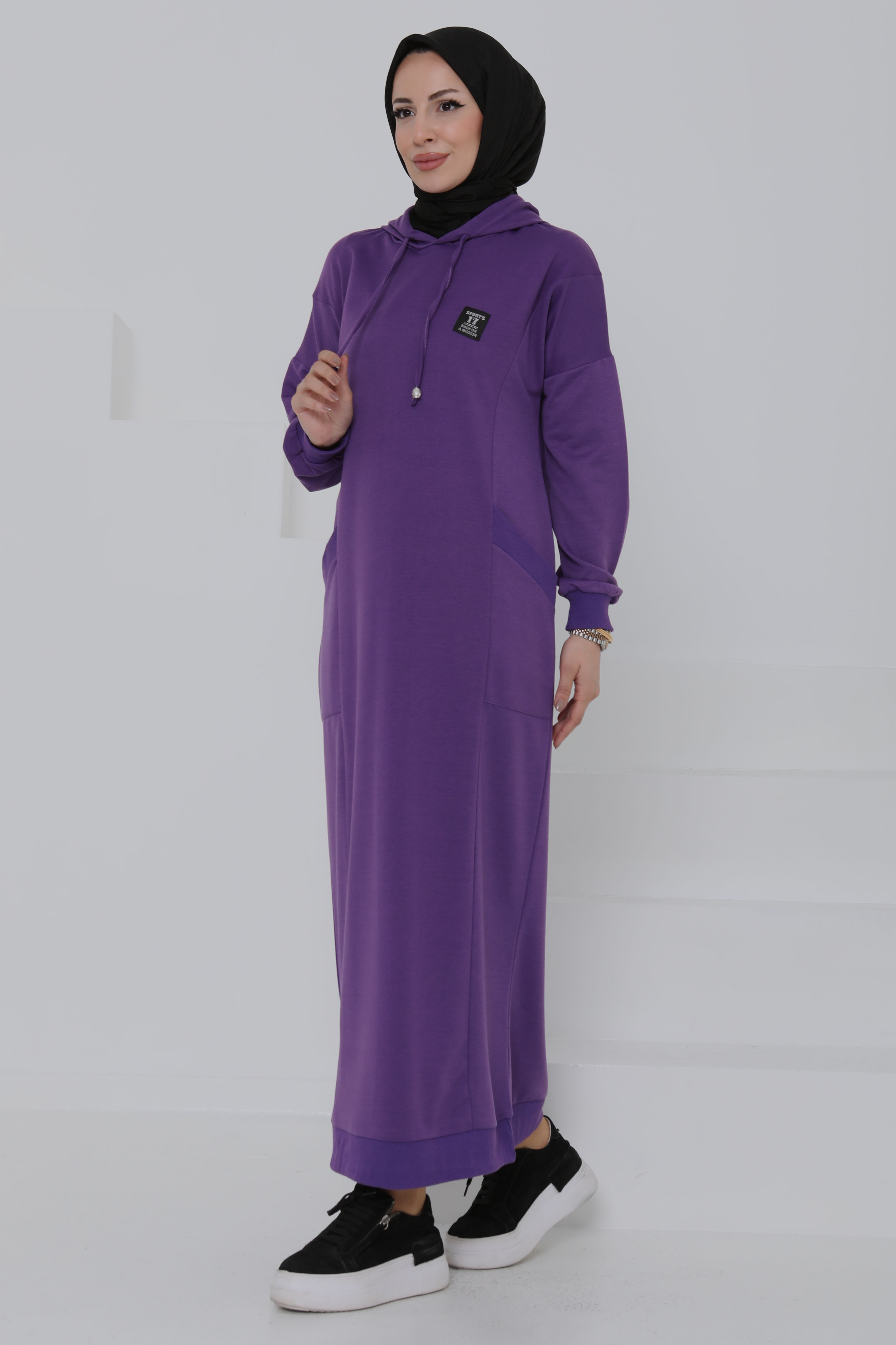Cepli Armalı Elbise Mor - 27048 - 10