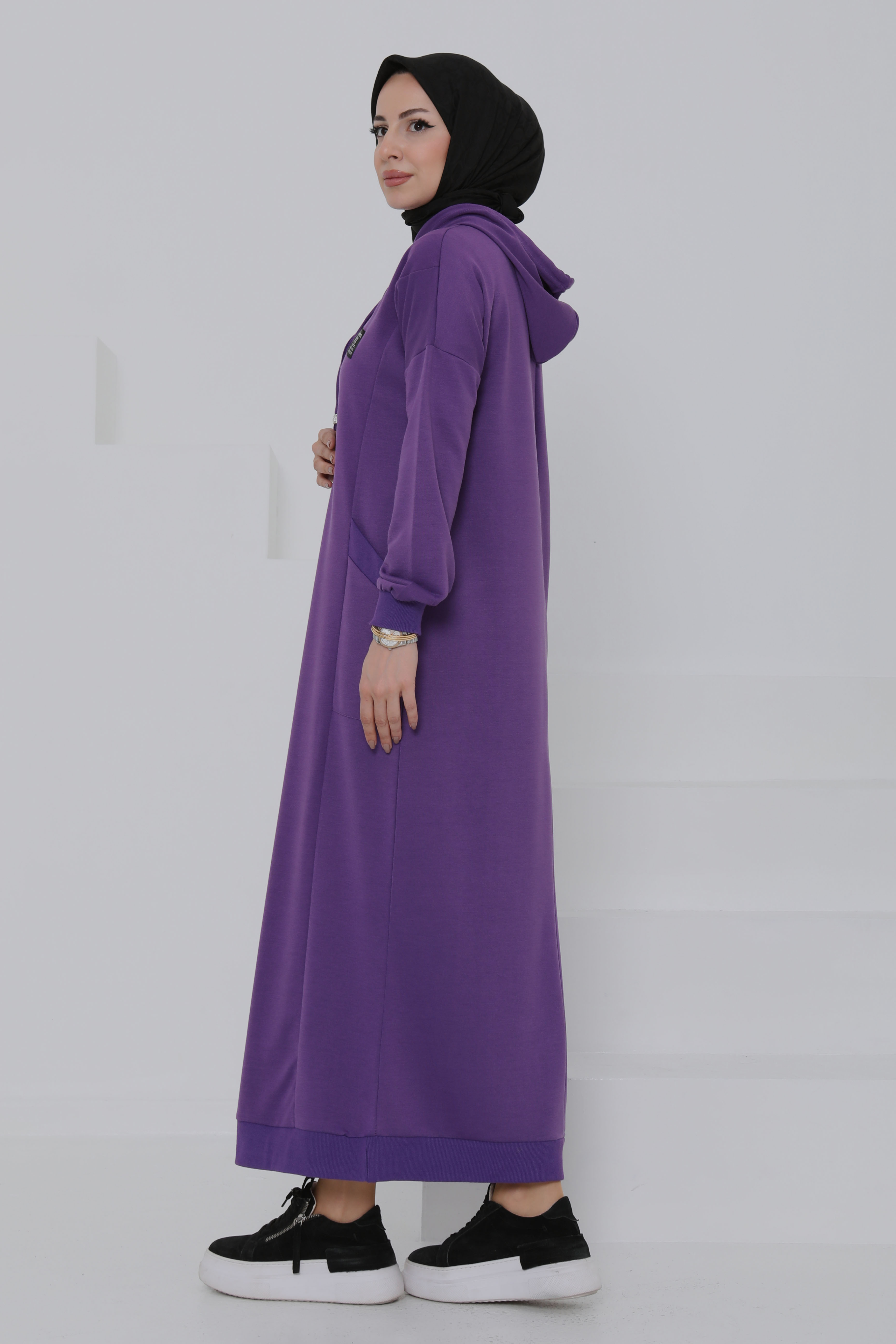 Cepli Armalı Elbise Mor - 27048 - 13