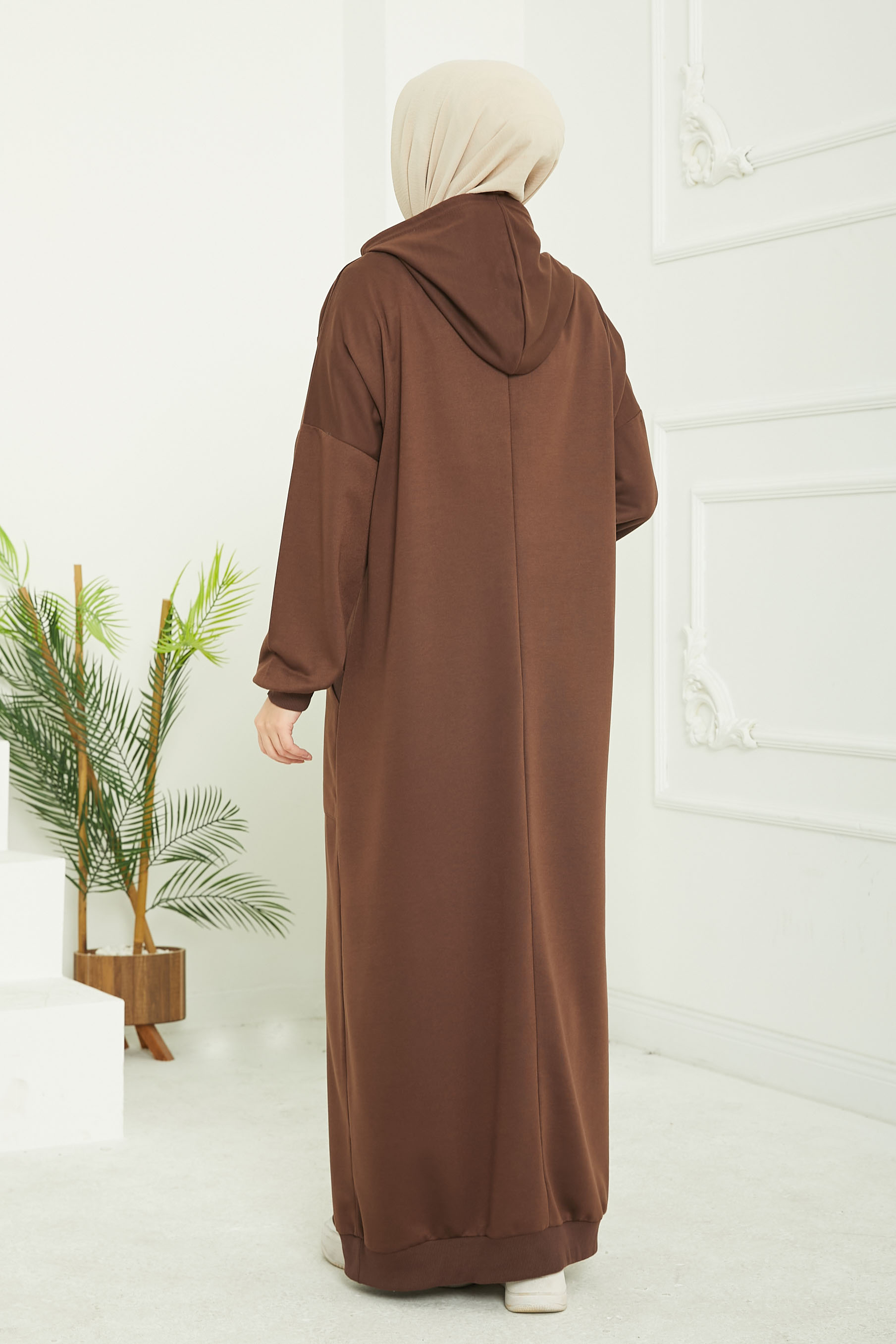 Cepli Armalı Elbise Kahve - 27048 - 6