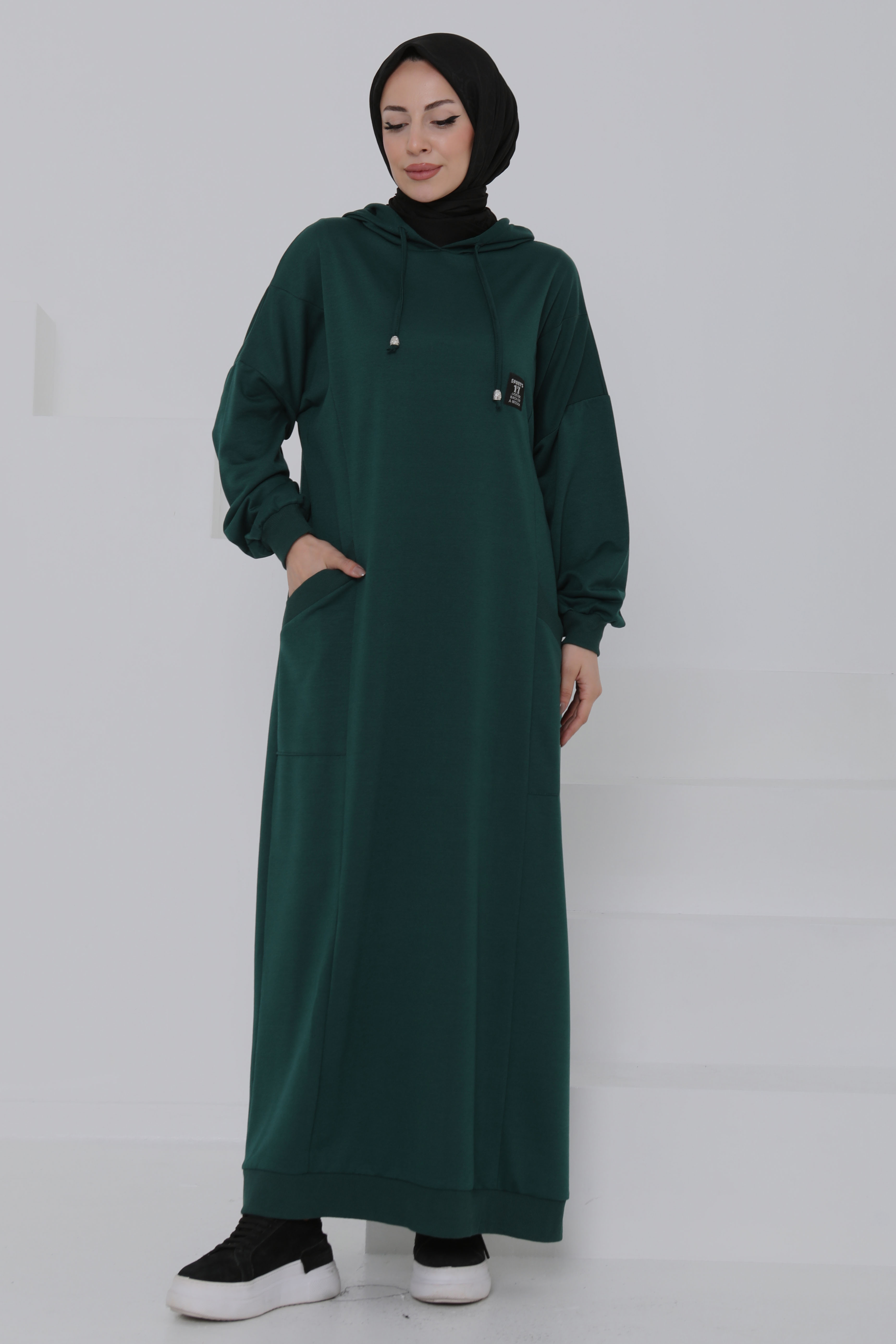 Cepli Armalı Elbise Zümrüt - 27048 - 1