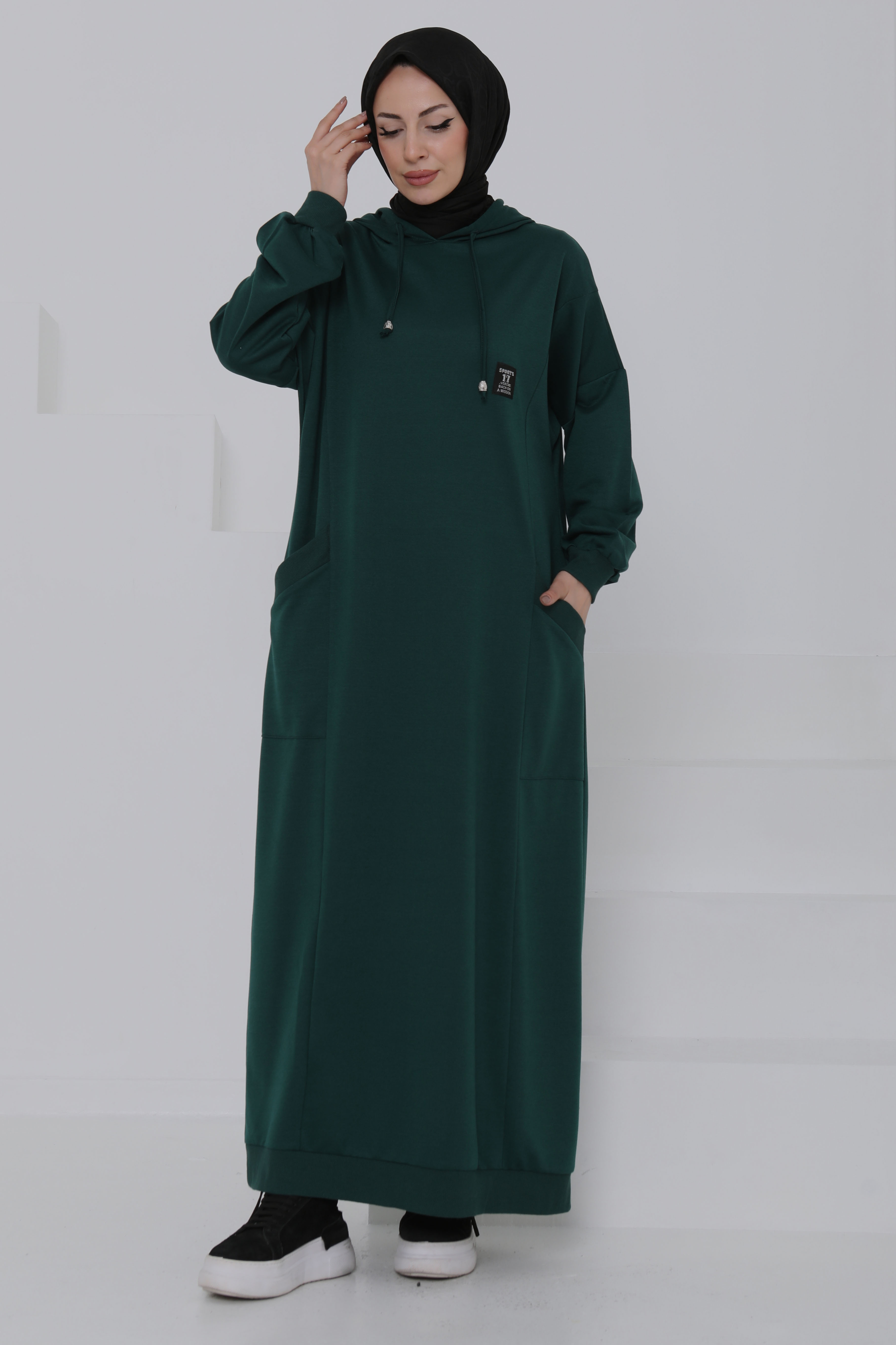 Cepli Armalı Elbise Zümrüt - 27048 - 4