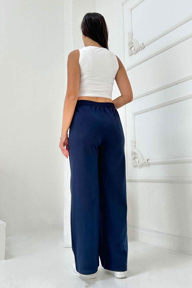 Cepli Bol Paça İki İplik Eşofman Altı - 27674-LACIVERT - TOFİSA