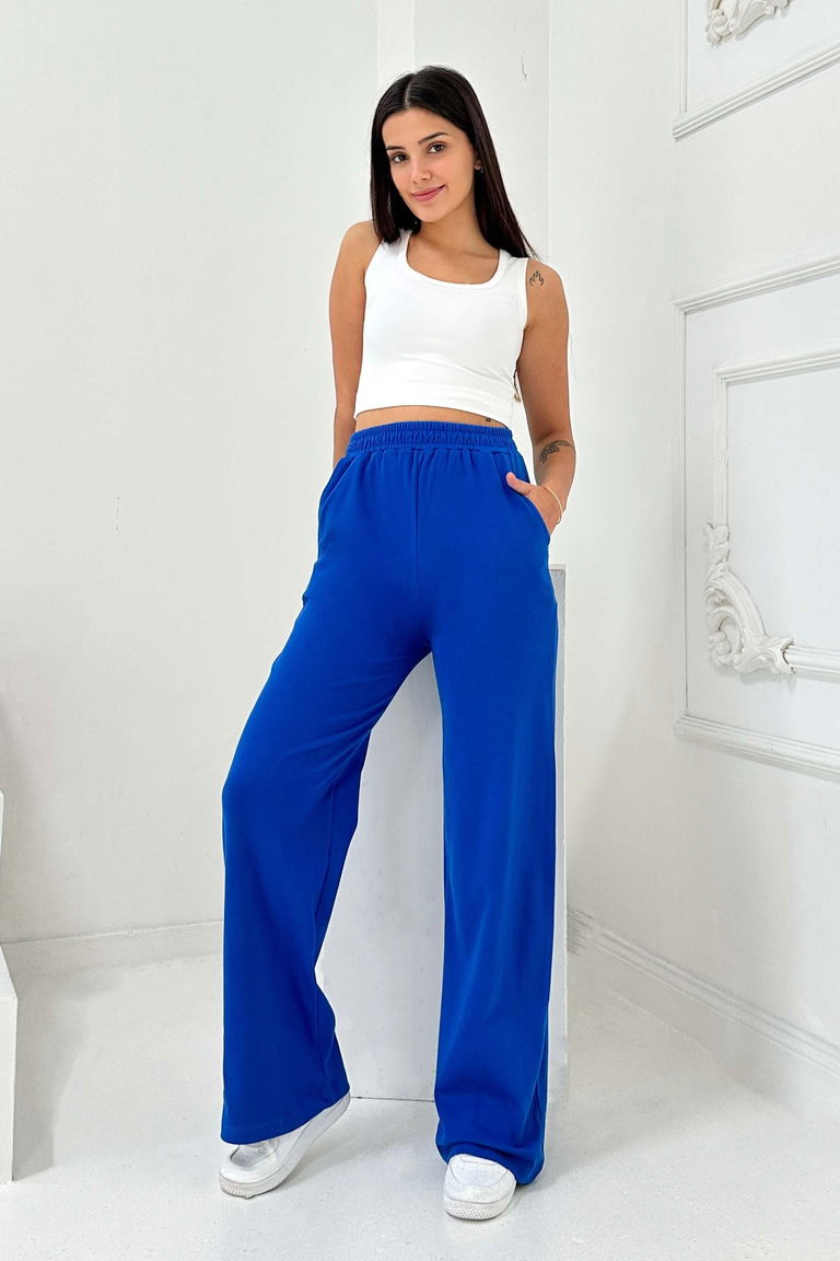 Cepli Bol Paça İki İplik Eşofman Altı - 27674-SAKS - TOFİSA