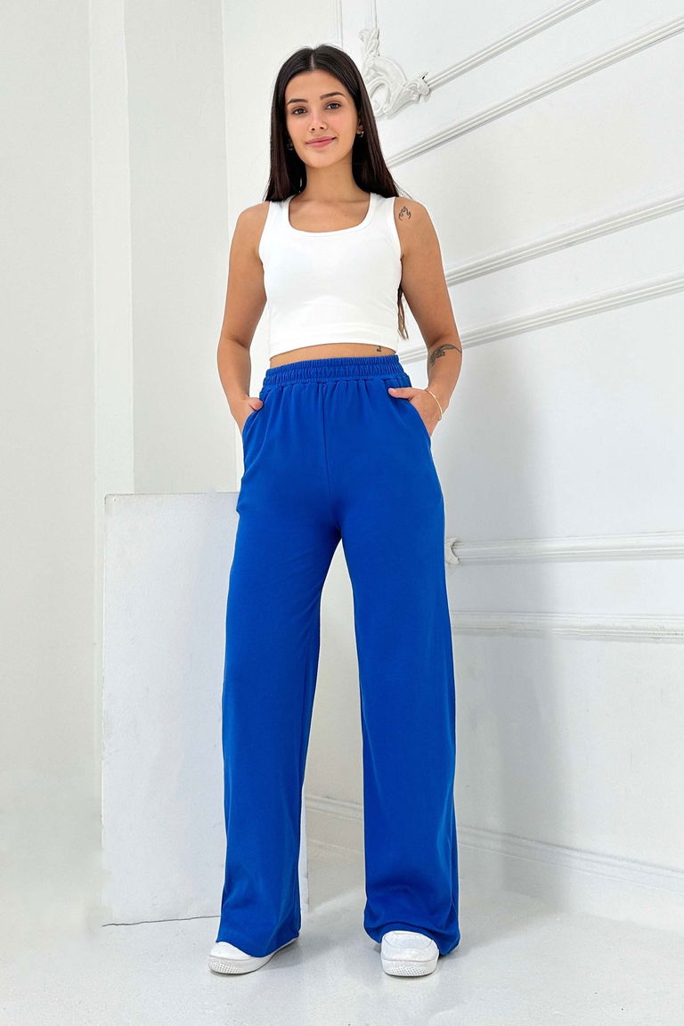 Cepli Bol Paça İki İplik Eşofman Altı - 27674-SAKS - TOFİSA