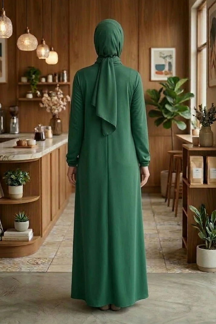 Cepli Büzgülü Elbise - 2076-ZUMRUT - 3