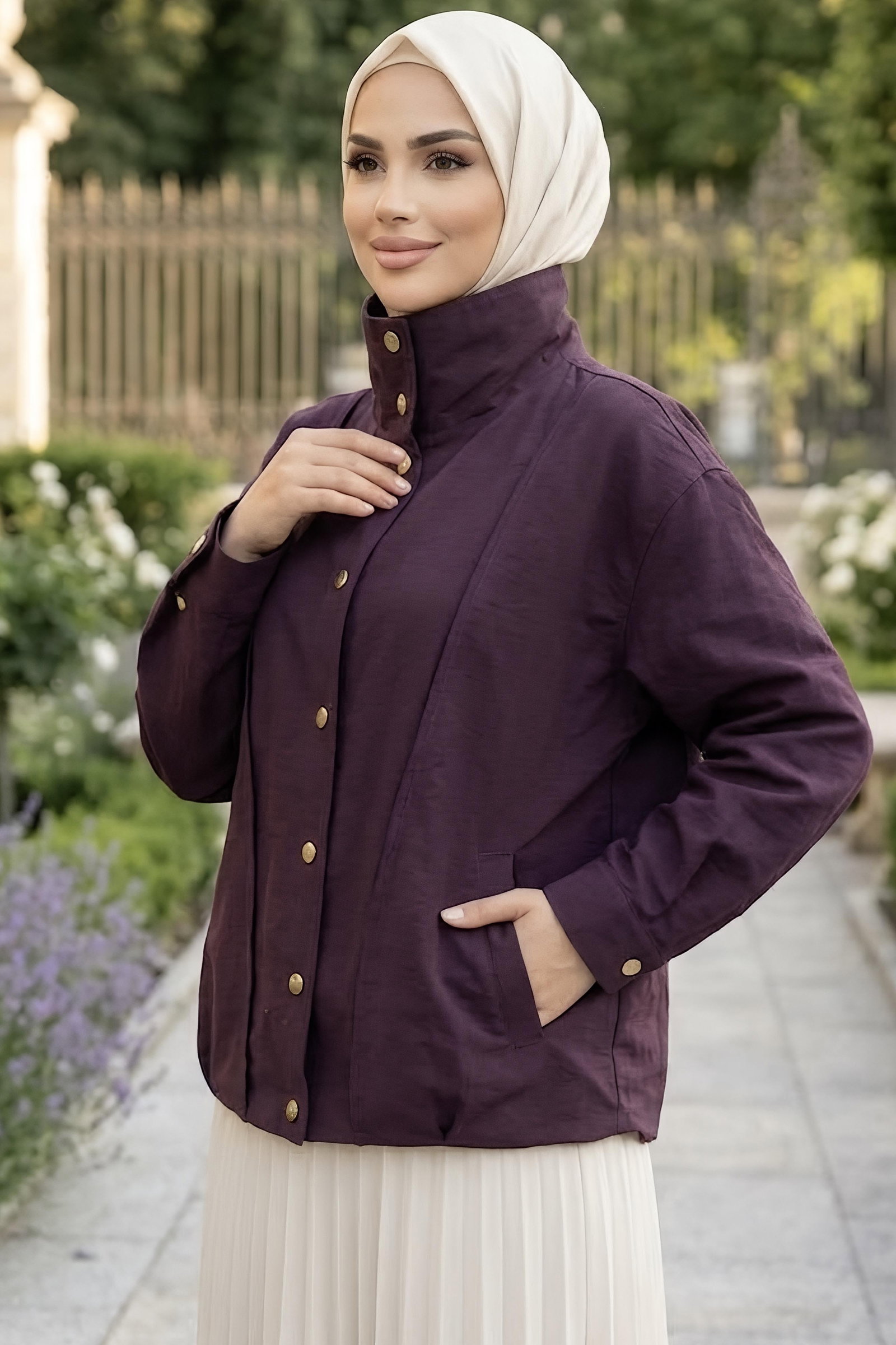 Cepli Çıma Detaylı Mont Mürdüm - 29087-MURDUM - 1