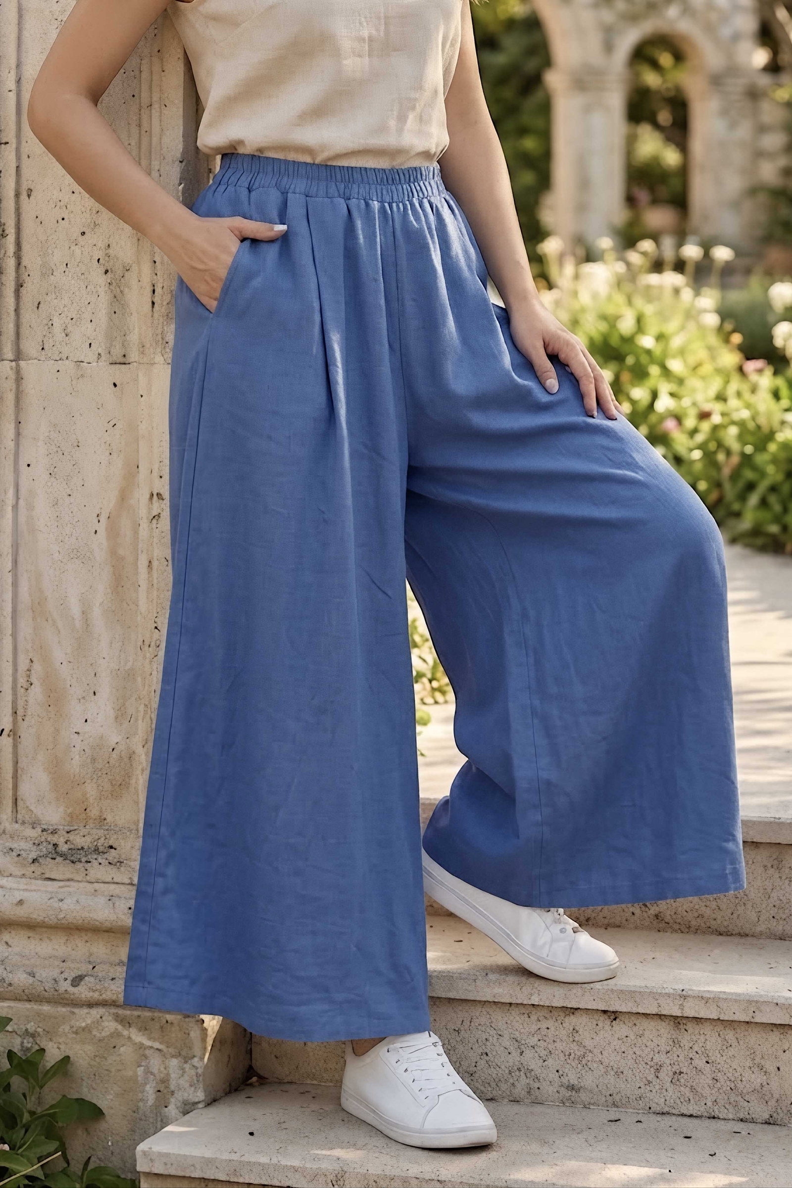 Cepli Etekli Pantolon Indigo - 29016-INDIGO - 1
