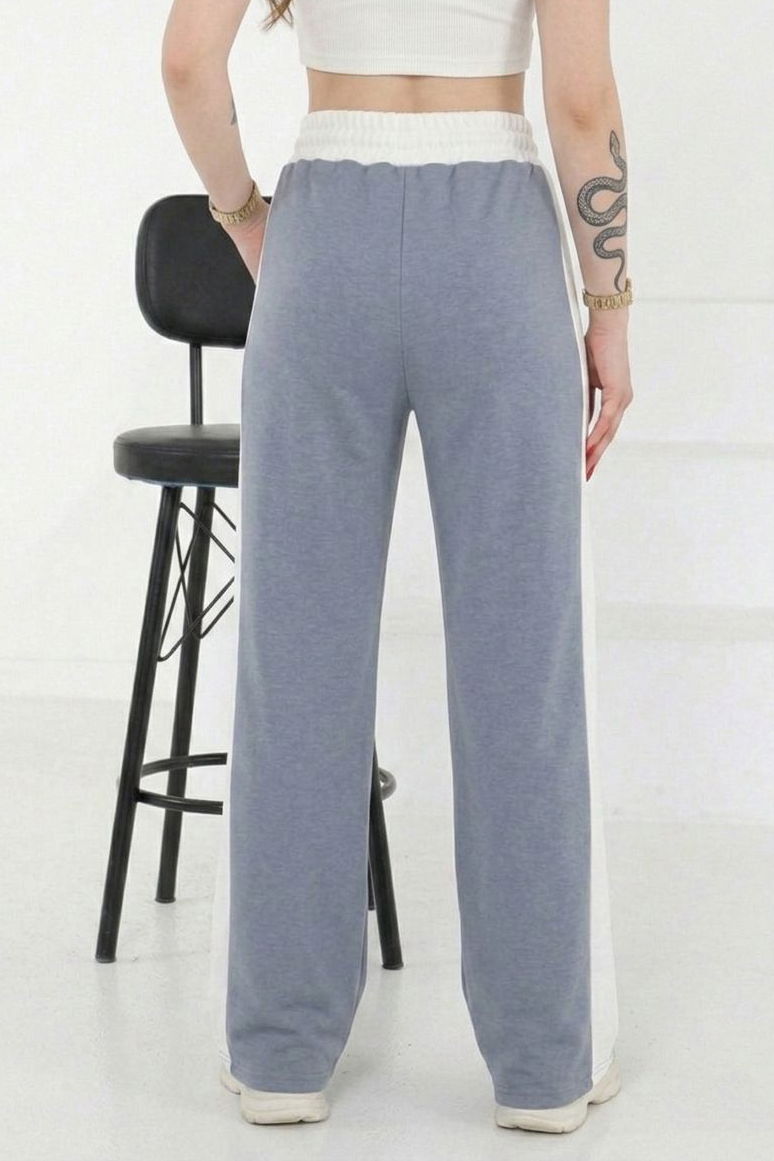 Cepli İki İplik Garnili Pantolon - 2061-GRI - 4